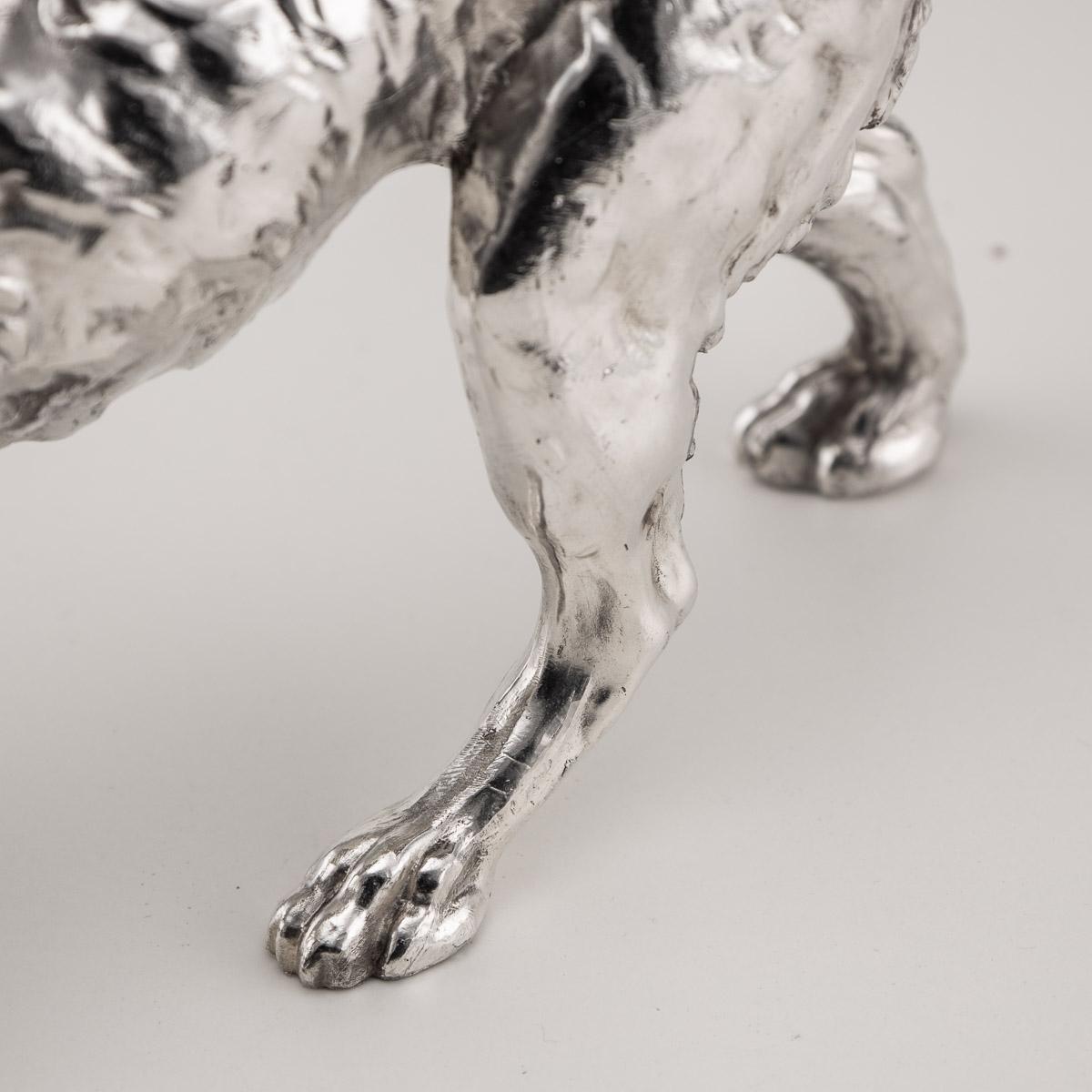20th Century Silver Plated Statue of a Retriever Dog, C.1920 For Sale 10