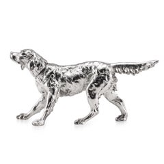 20th Century Silver Plated Statue of a Retriever Dog, C.1920