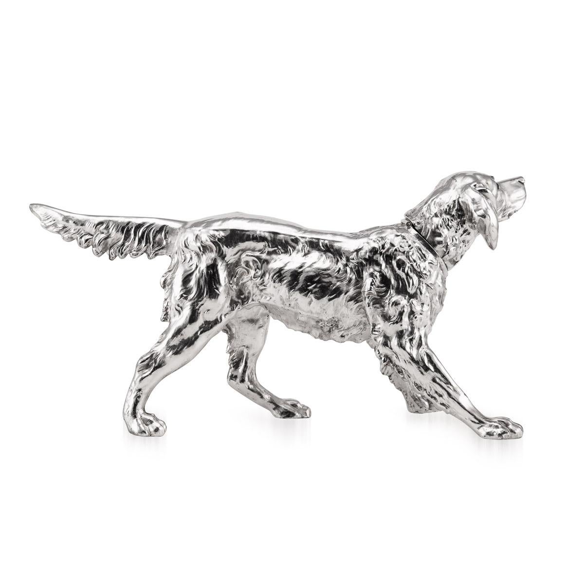 20th Century Silver Plated Statue of a Retriever Dog, C.1920 In Good Condition For Sale In Royal Tunbridge Wells, Kent