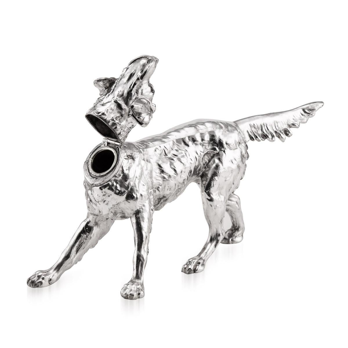 20th Century Silver Plated Statue of a Retriever Dog, C.1920 For Sale 1