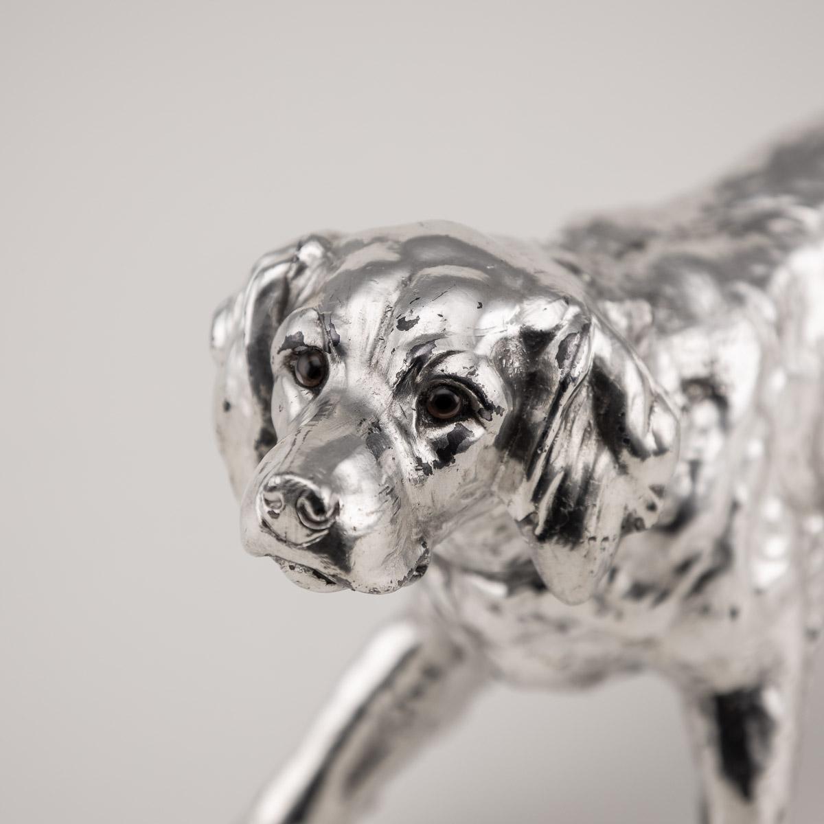 20th Century Silver Plated Statue of a Retriever Dog, C.1920 For Sale 2