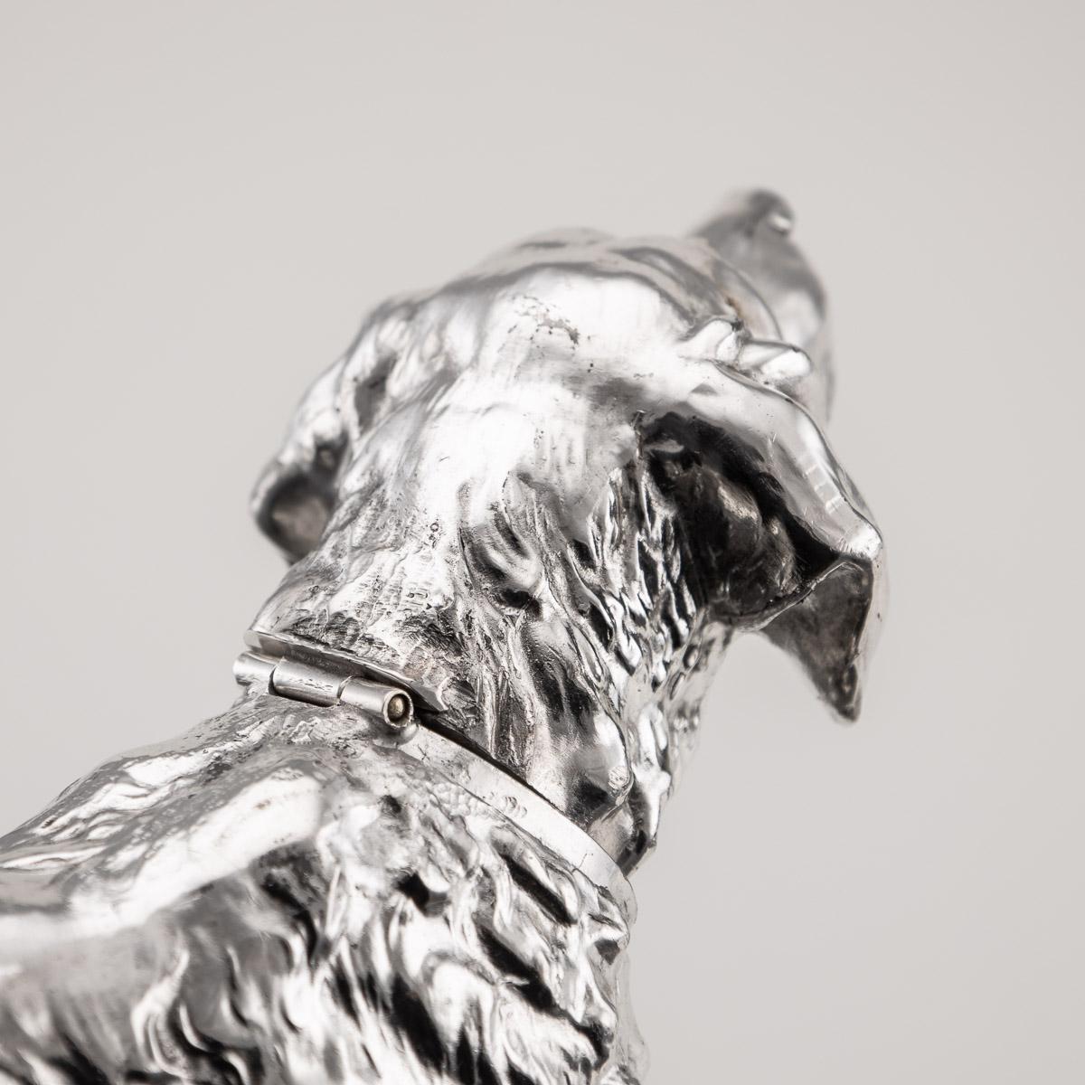 20th Century Silver Plated Statue of a Retriever Dog, C.1920 For Sale 3