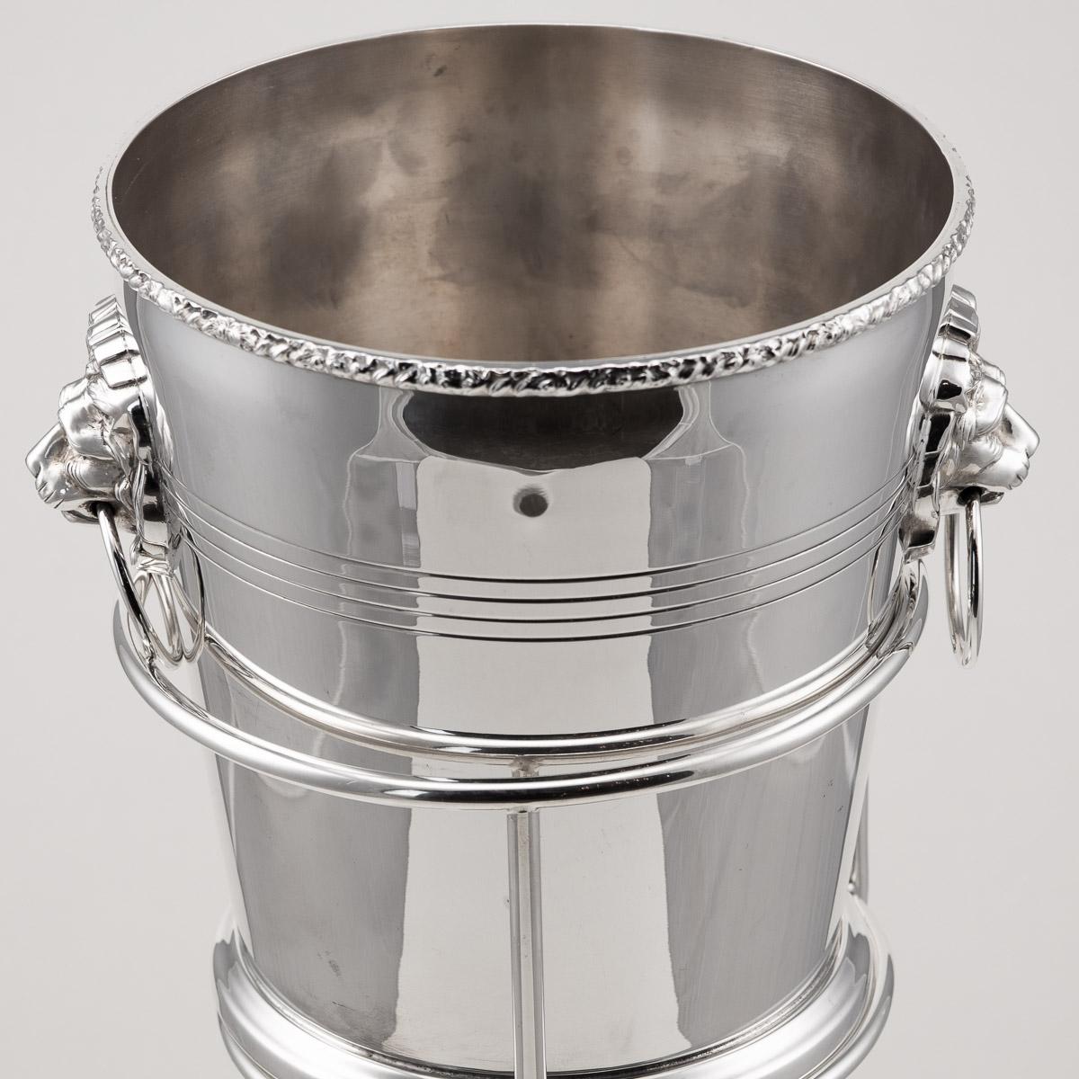 British 20th Century Silver Plated Wine Cooler & Stand, Mappin & Webb, c.1930