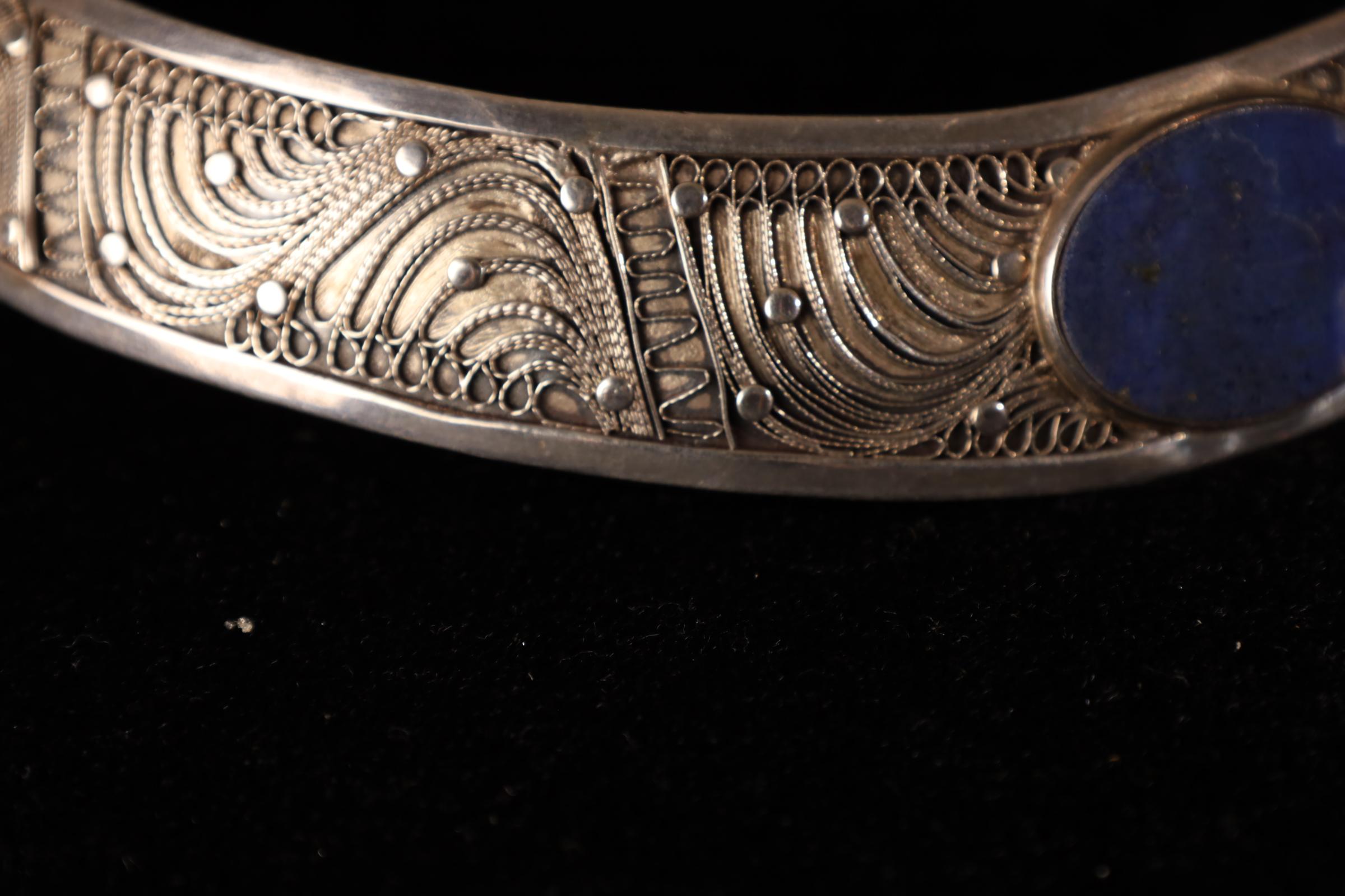 Poker d'argento del XX secolo con Lapislazzuli - Realizzato a mano in vendita 8