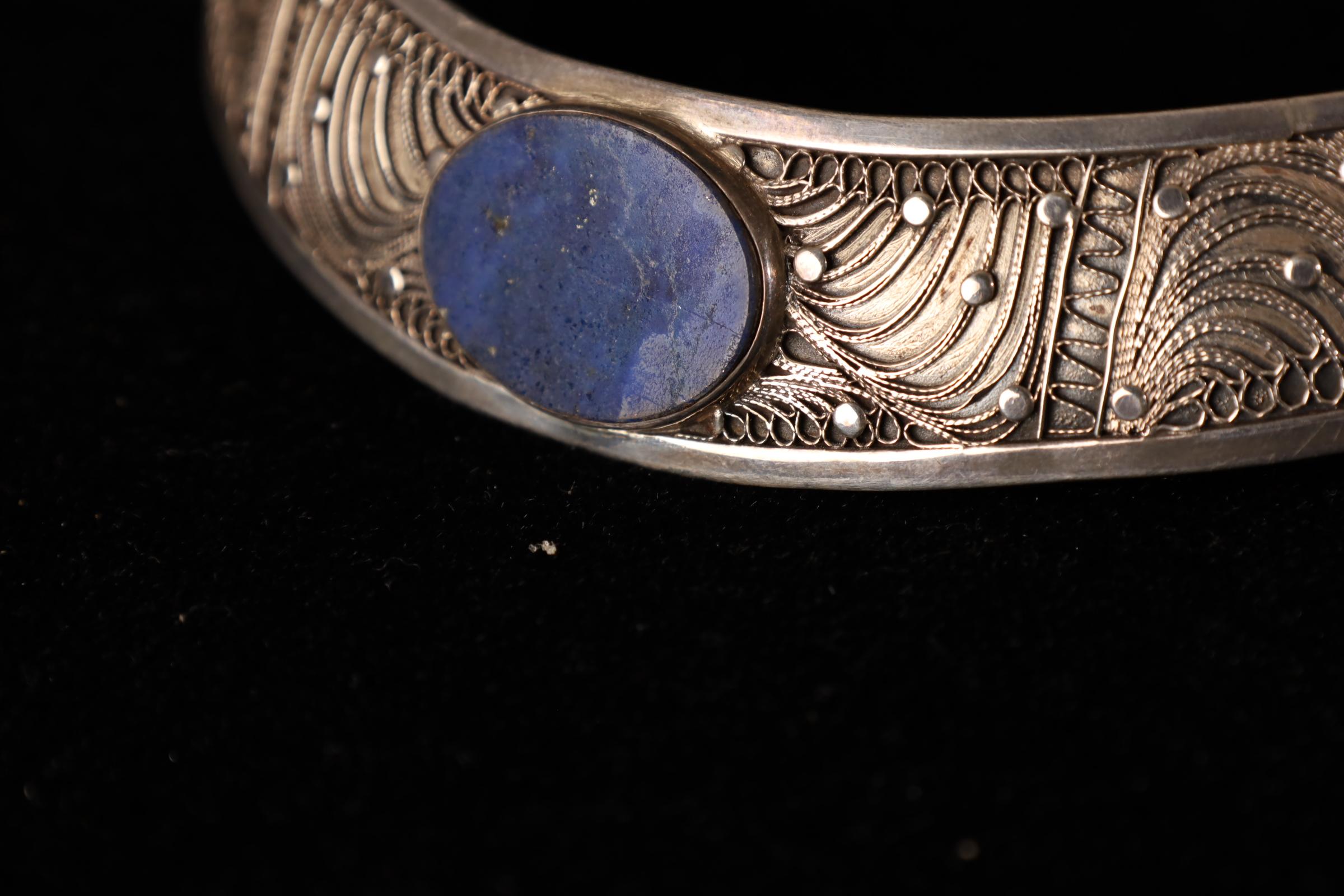 Poker d'argento del XX secolo con Lapislazzuli - Realizzato a mano in vendita 9