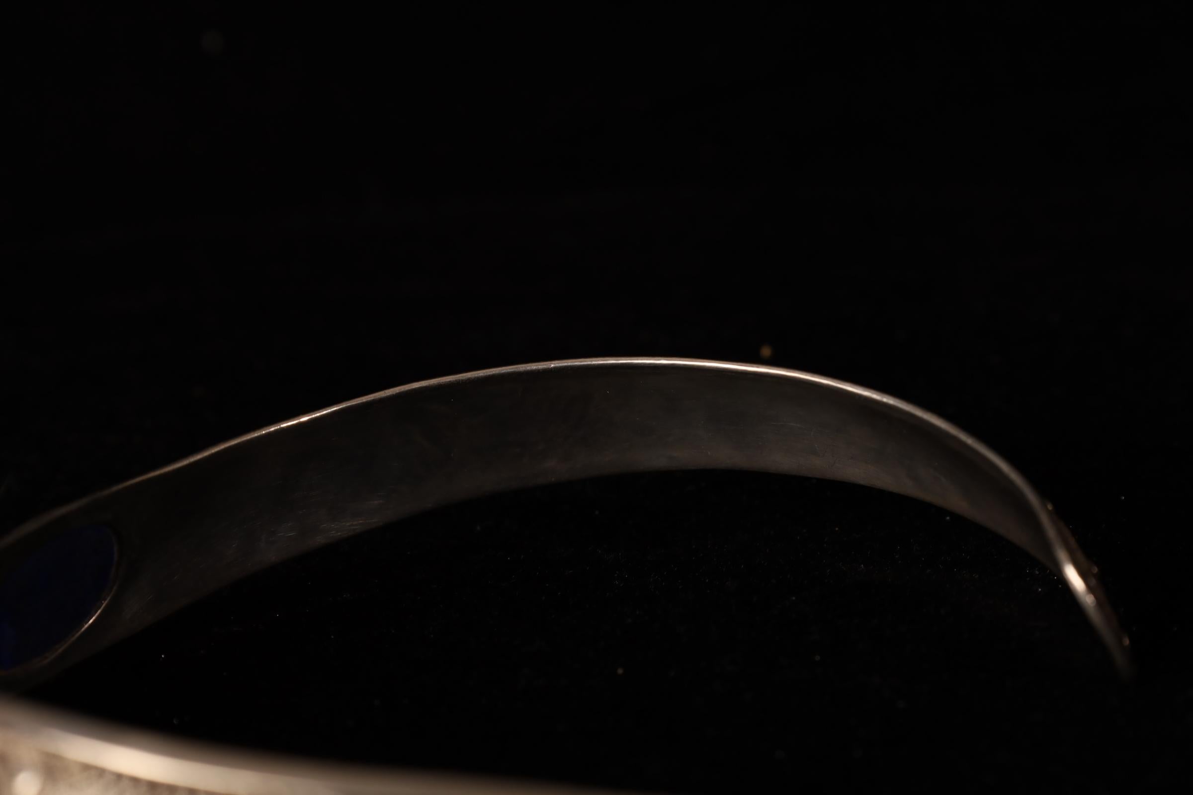 Poker d'argento del XX secolo con Lapislazzuli - Realizzato a mano in vendita 3