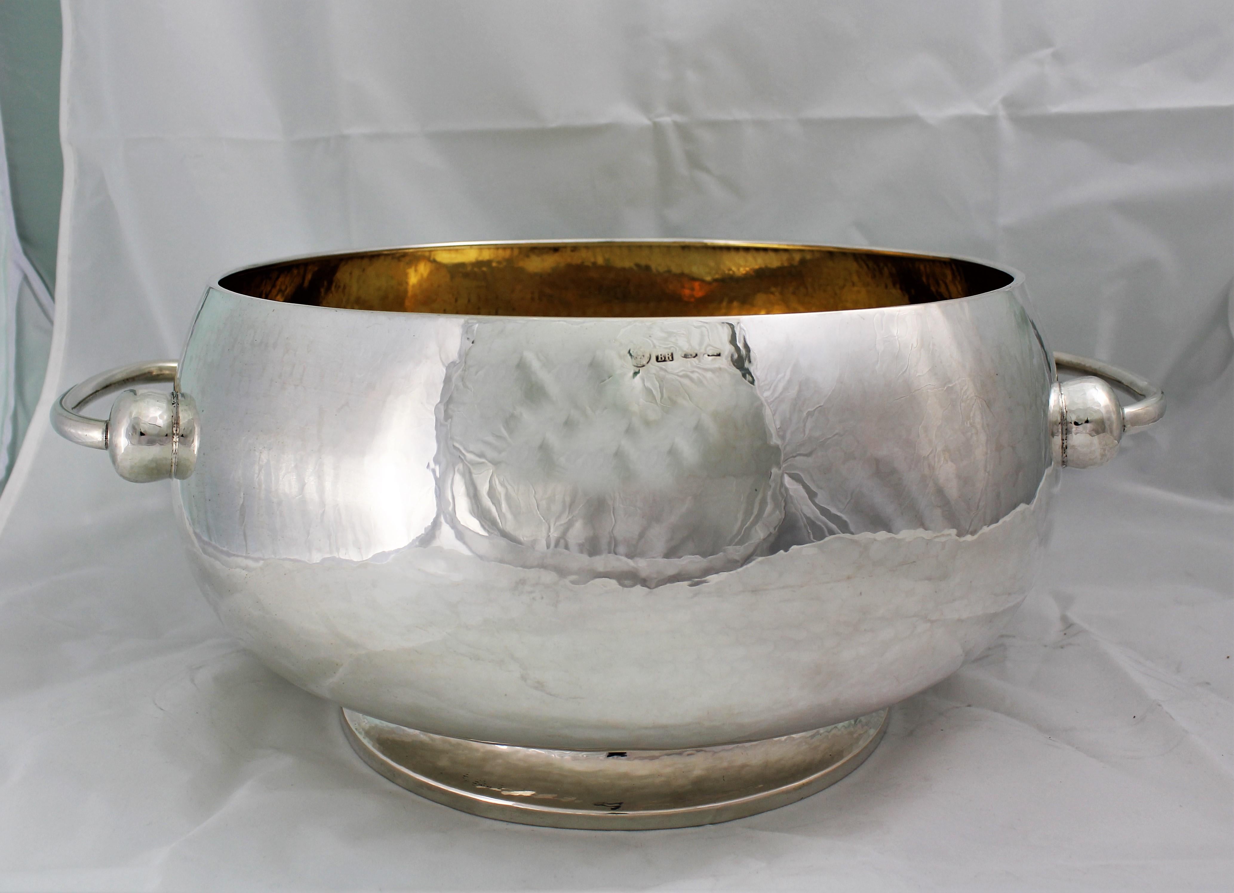 20th Century Silver Punch Bowl by Brandimarte Florence, Italy, 1970s For Sale 9