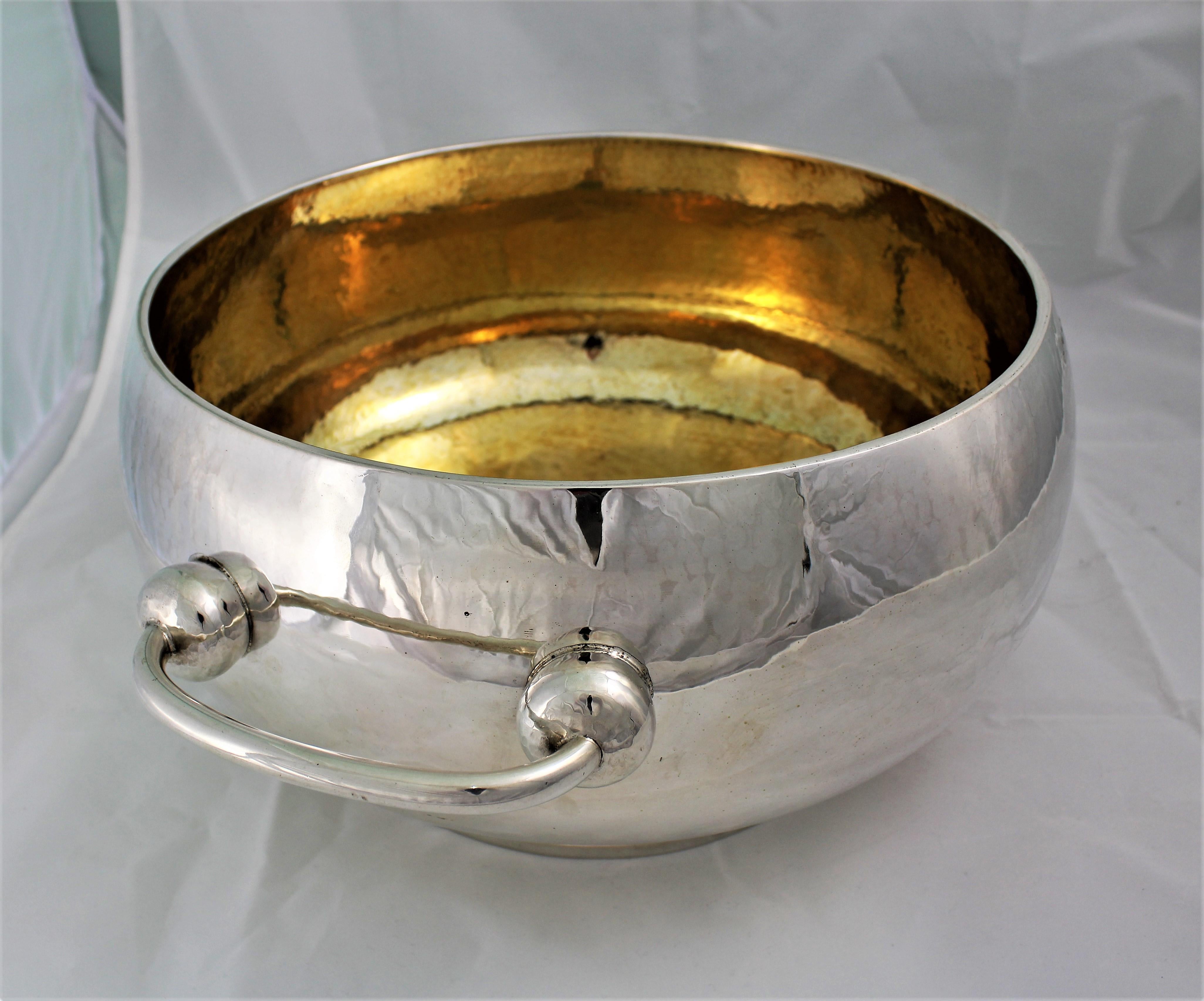 20th Century Silver Punch Bowl by Brandimarte Florence, Italy, 1970s For Sale 1