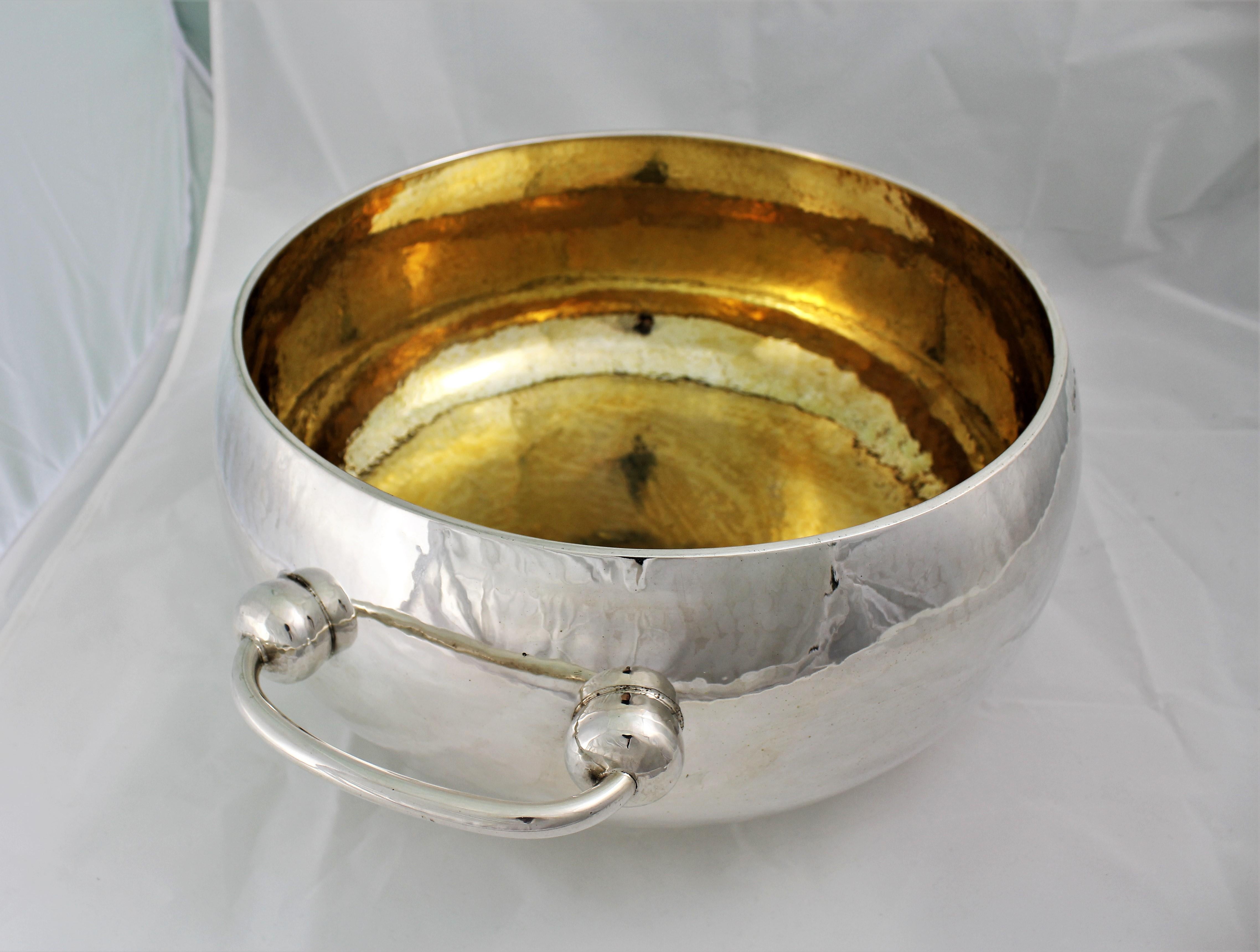 20th Century Silver Punch Bowl by Brandimarte Florence, Italy, 1970s For Sale 2