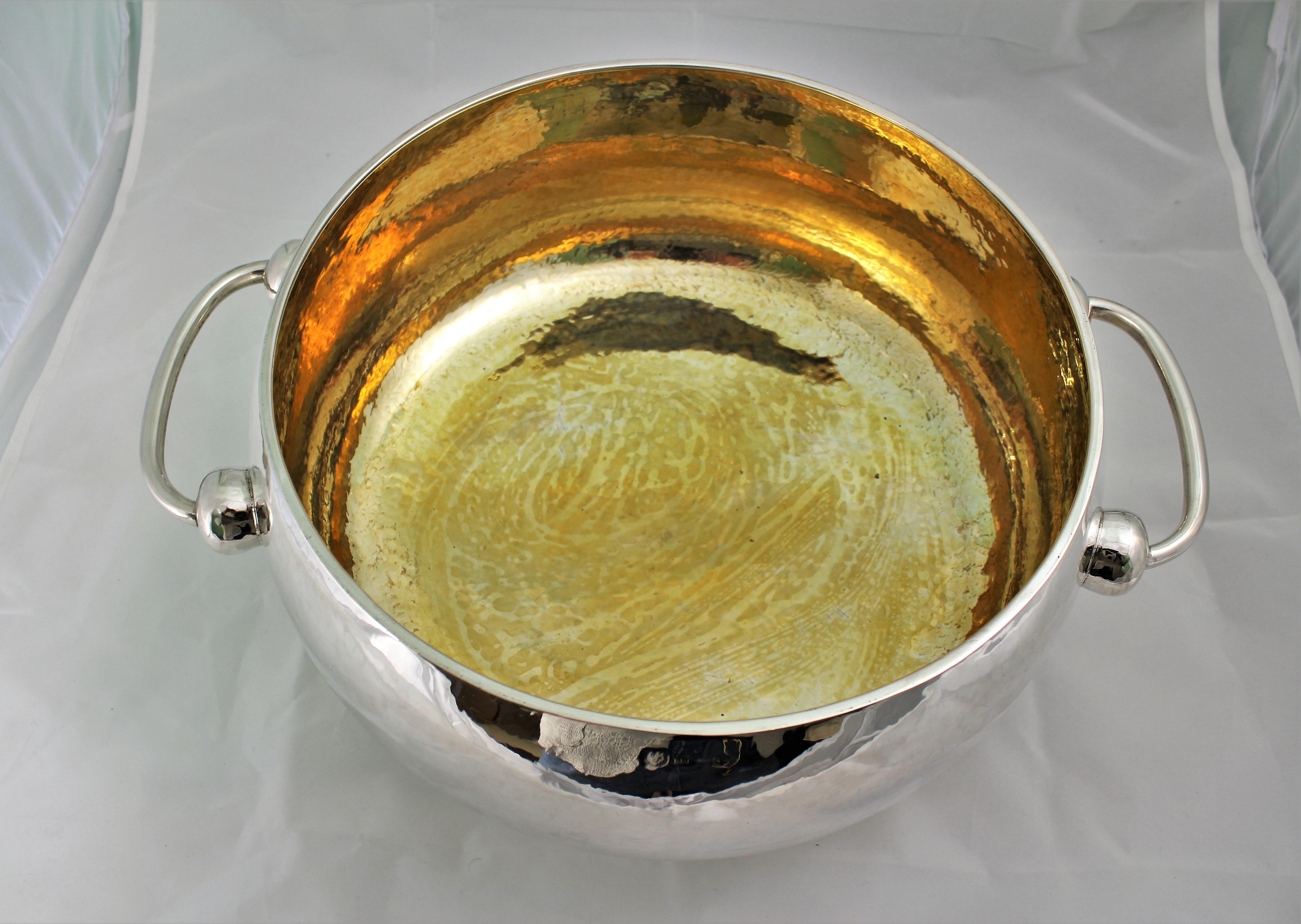 20th Century Silver Punch Bowl by Brandimarte Florence, Italy, 1970s For Sale 3