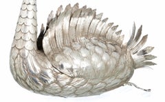 20th Century SILVER SWAN FLOWER BOX