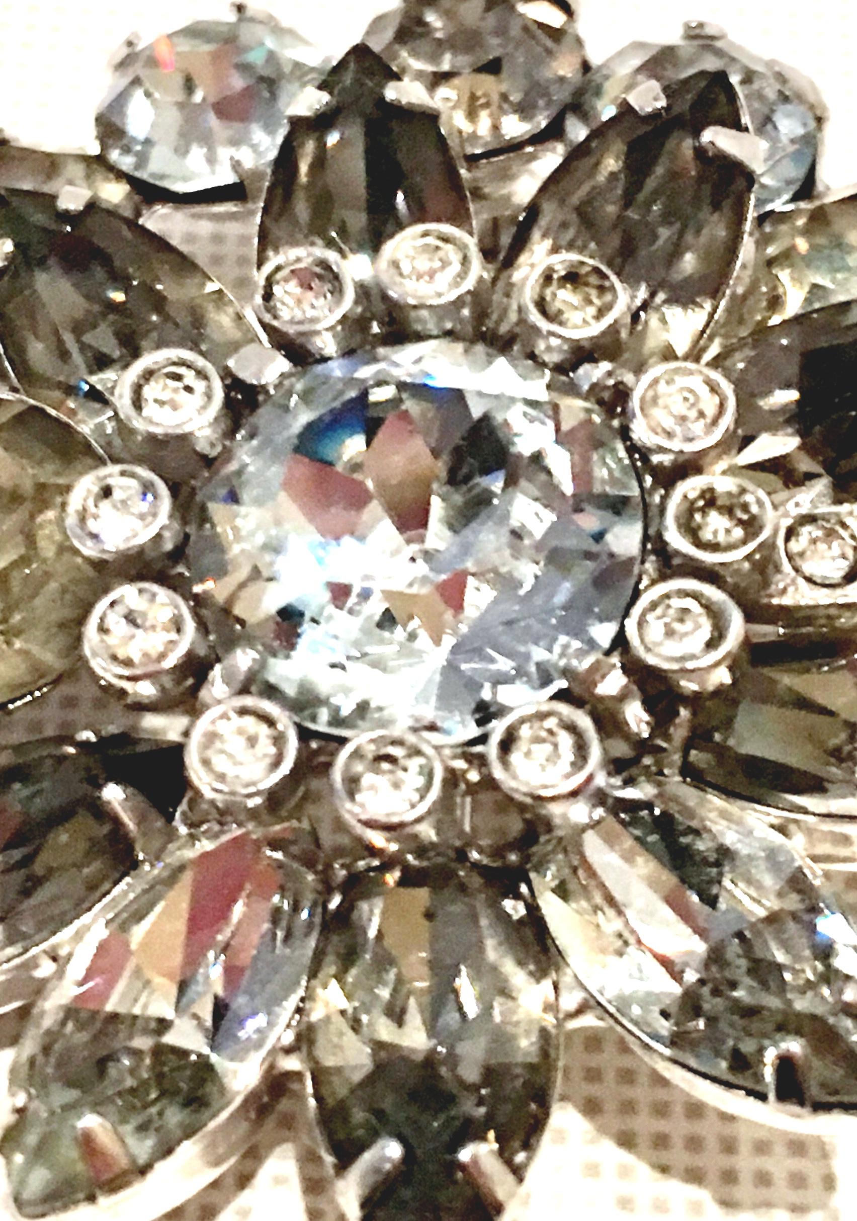 20th Century Silver & Swarovski Crystal Abstract Floral Brooch By, Eisenberg Ice im Angebot 5
