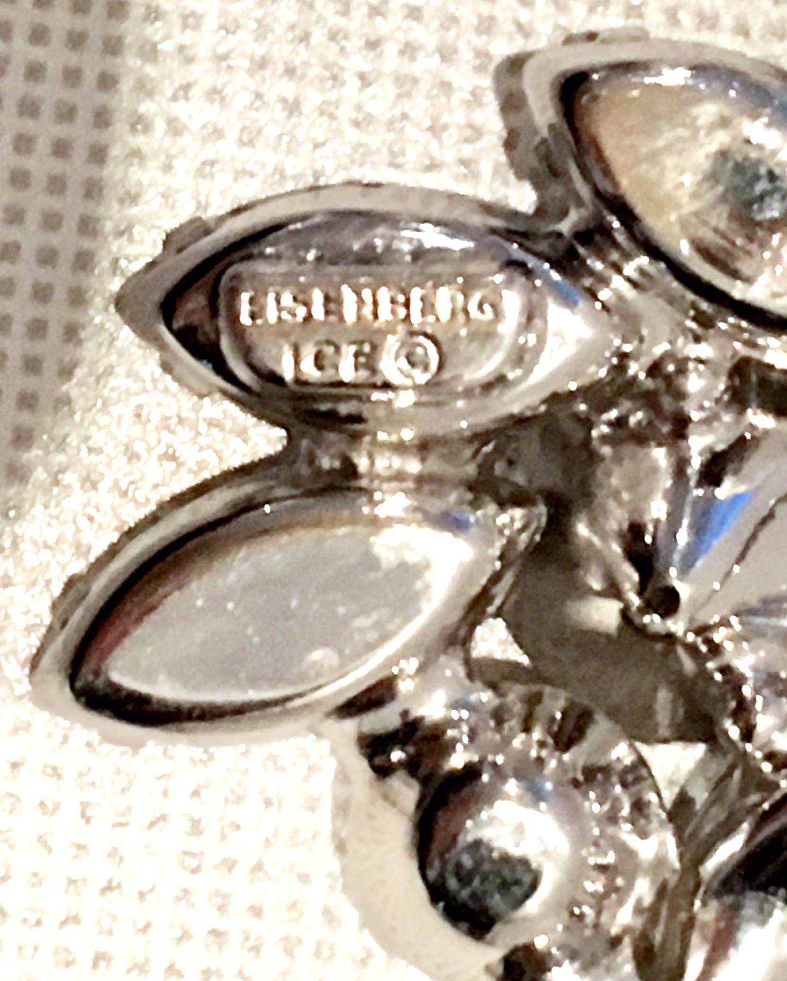 20th Century Silver & Swarovski Crystal Abstract Floral Brooch By, Eisenberg Ice im Angebot 8