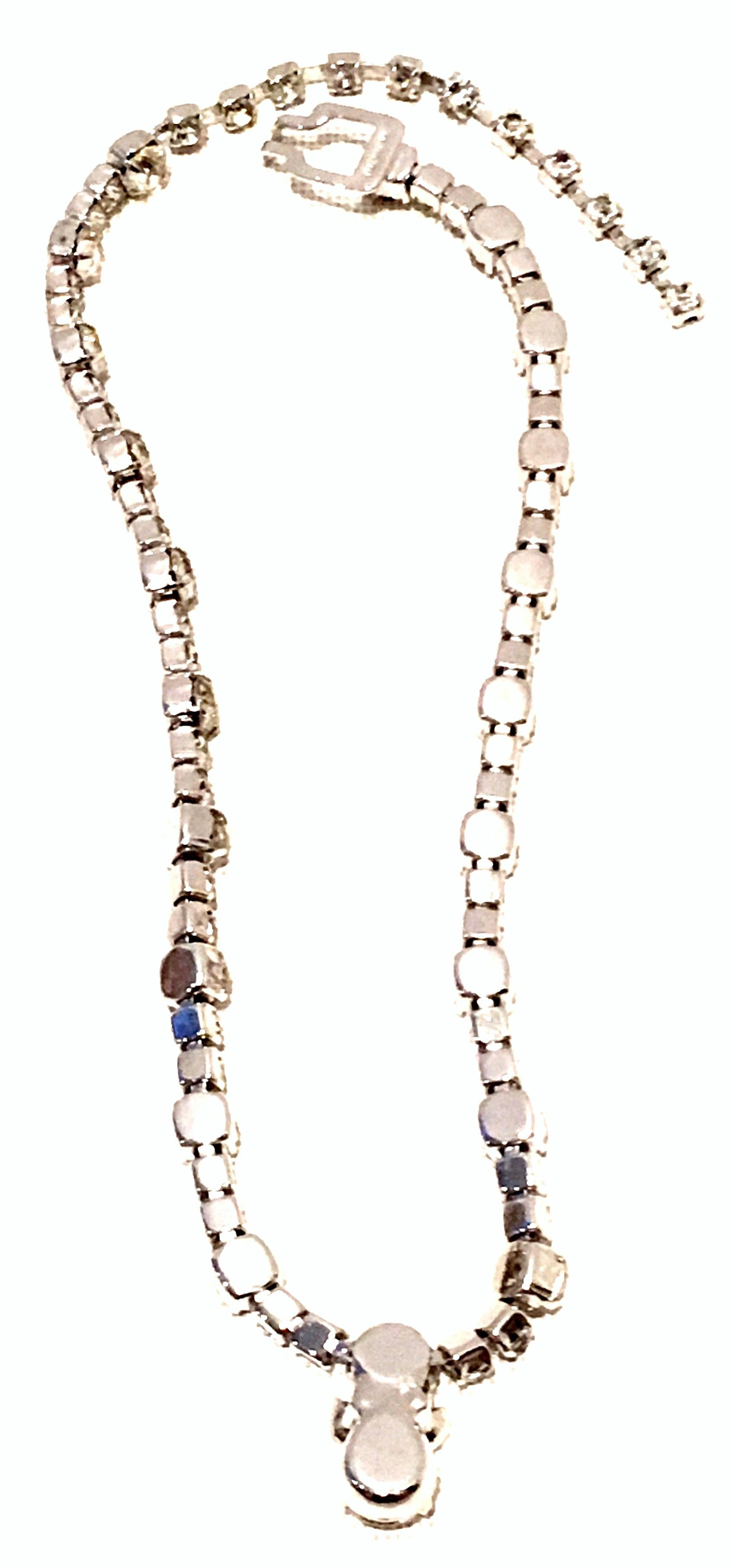 20th Century Silver & Swarovski Crystal Choker Style Necklace By, Eisenberg For Sale 6