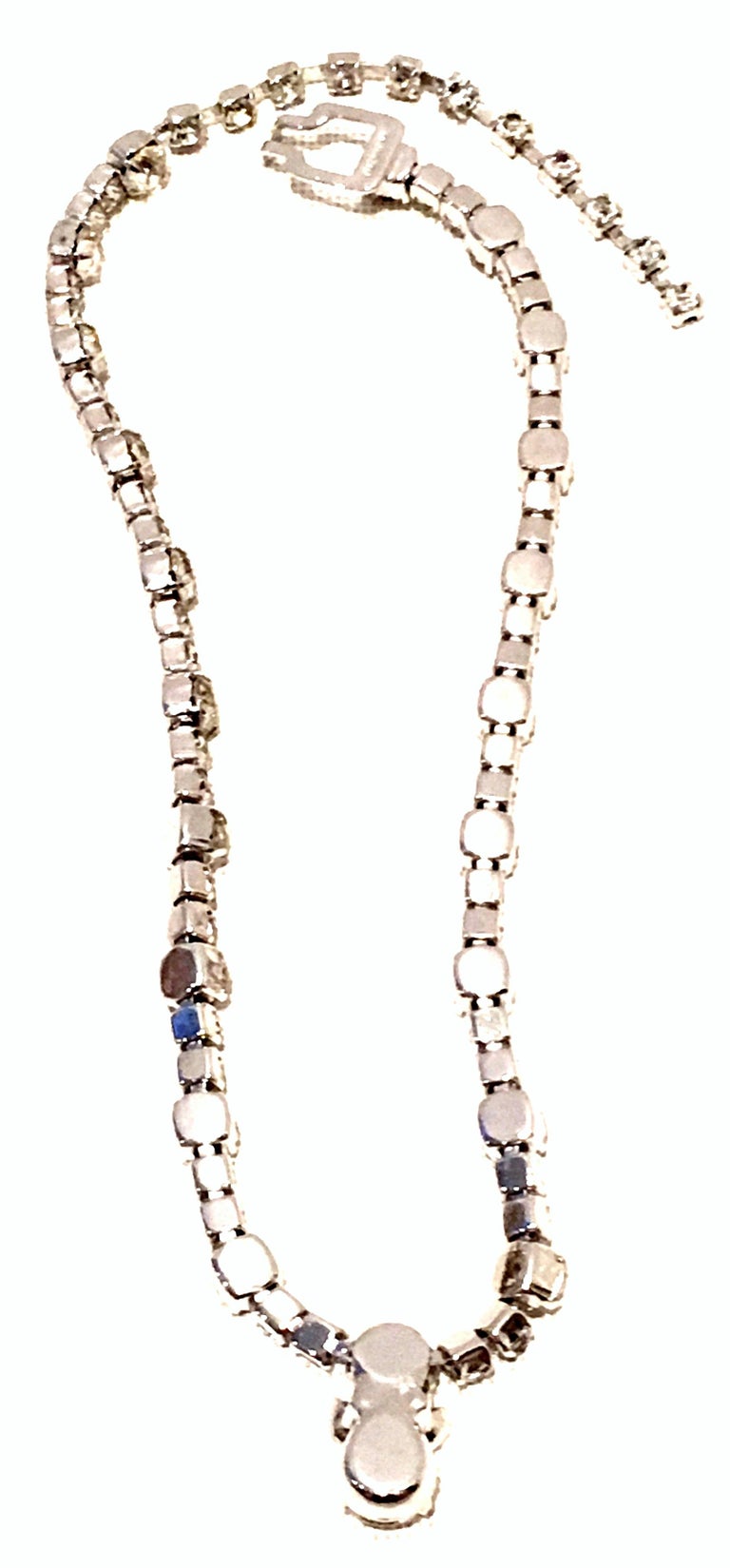 20th Century Silver and Swarovski Crystal Choker Style Necklace By, Eisenberg For Sale at