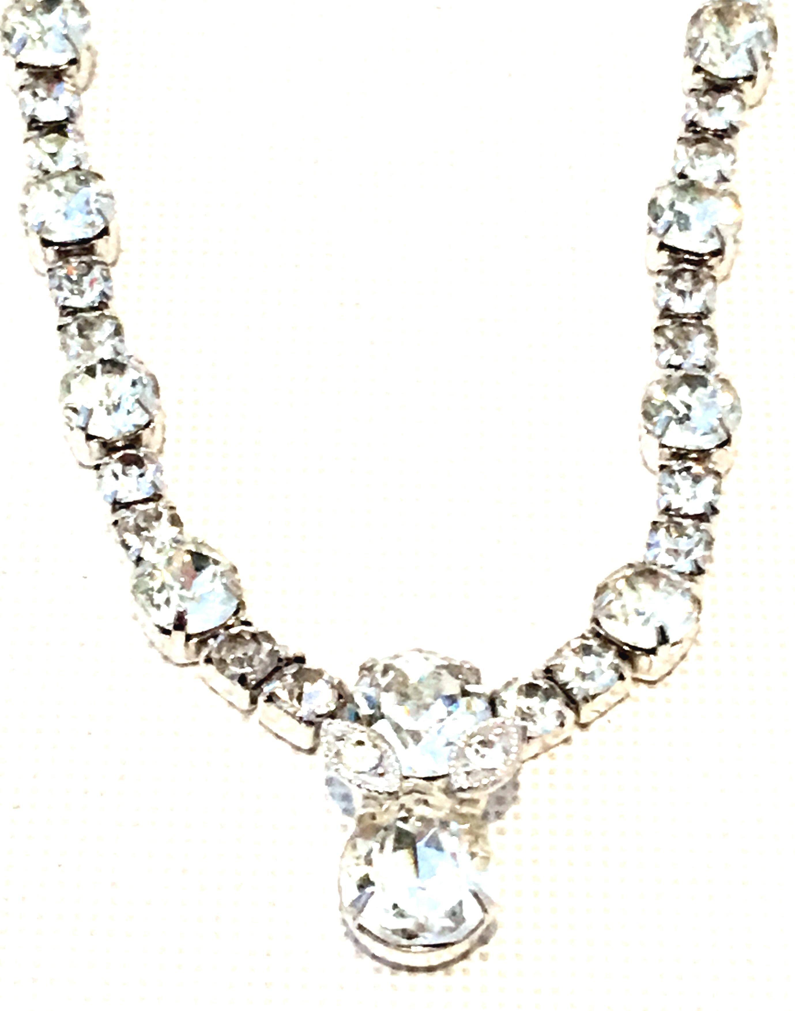 Women's or Men's 20th Century Silver & Swarovski Crystal Choker Style Necklace By, Eisenberg For Sale