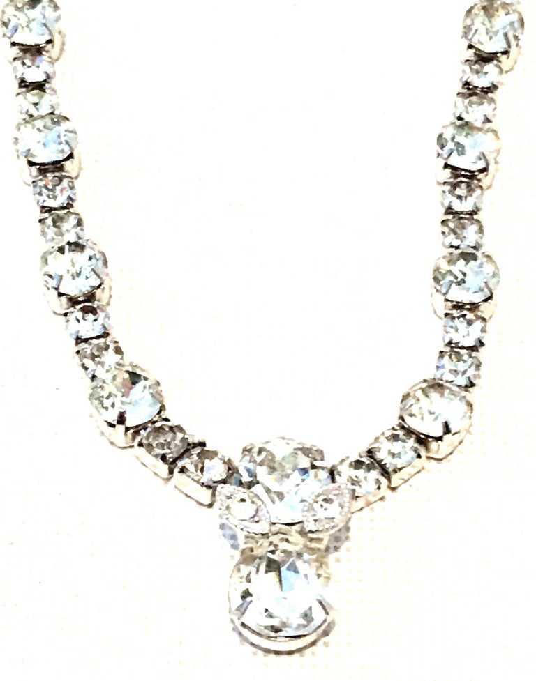 20th Century Silver and Swarovski Crystal Choker Style Necklace By, Eisenberg For Sale at