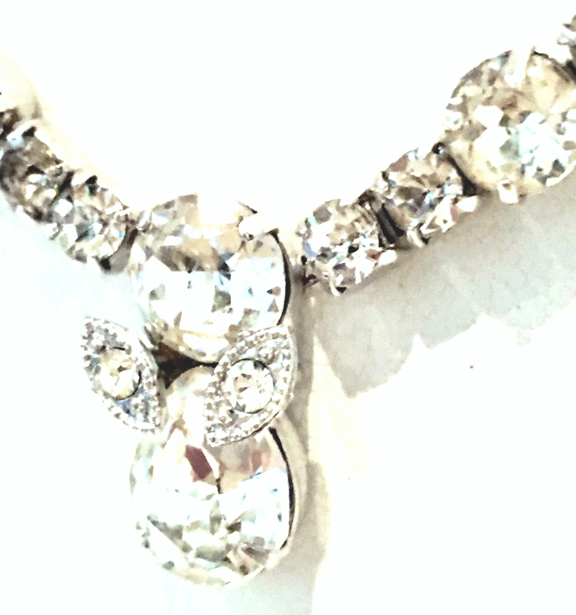 20th Century Silver & Swarovski Crystal Choker Style Necklace By, Eisenberg 1