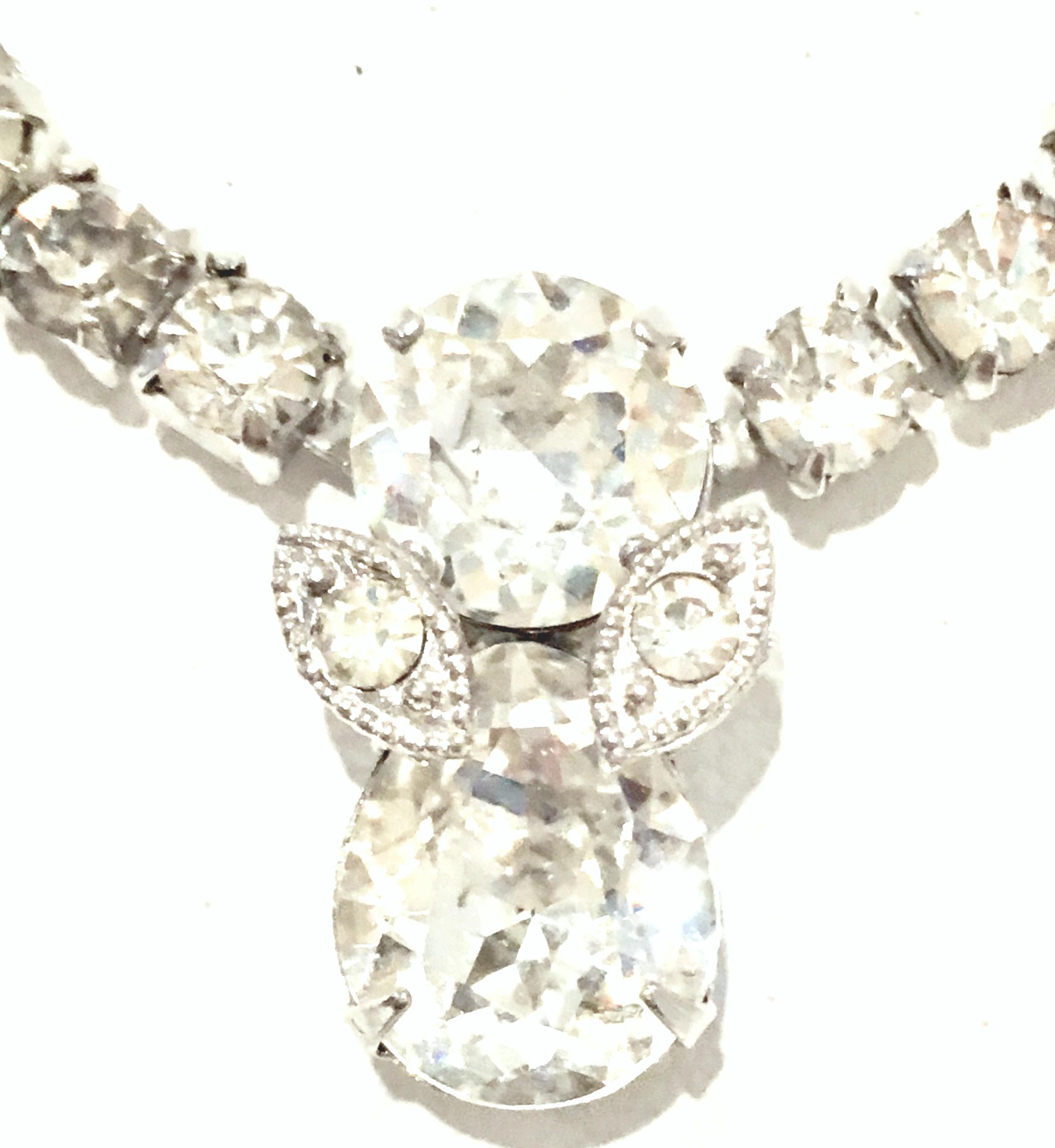 20th Century Silver & Swarovski Crystal Choker Style Necklace By, Eisenberg 2