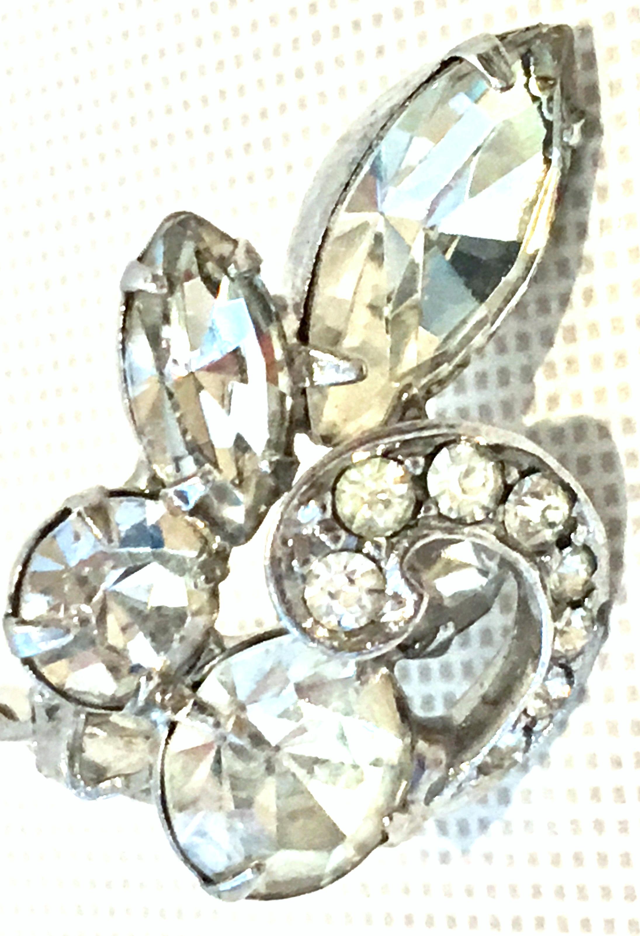 20th Century Silver & Swarovski Crystal Earrings By, Eisenberg For Sale 2