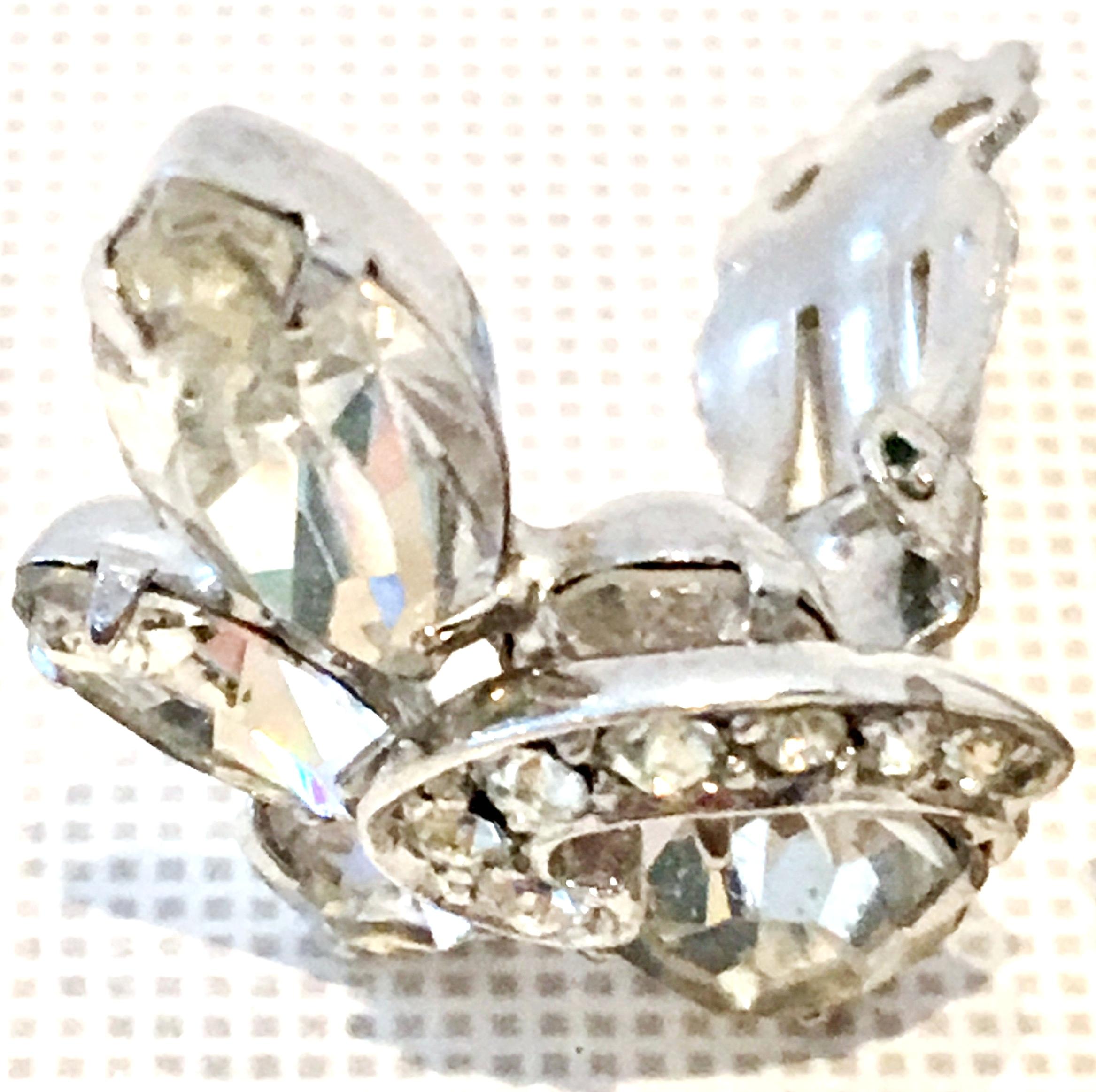 20th Century Silver & Swarovski Crystal Earrings By, Eisenberg For Sale 3