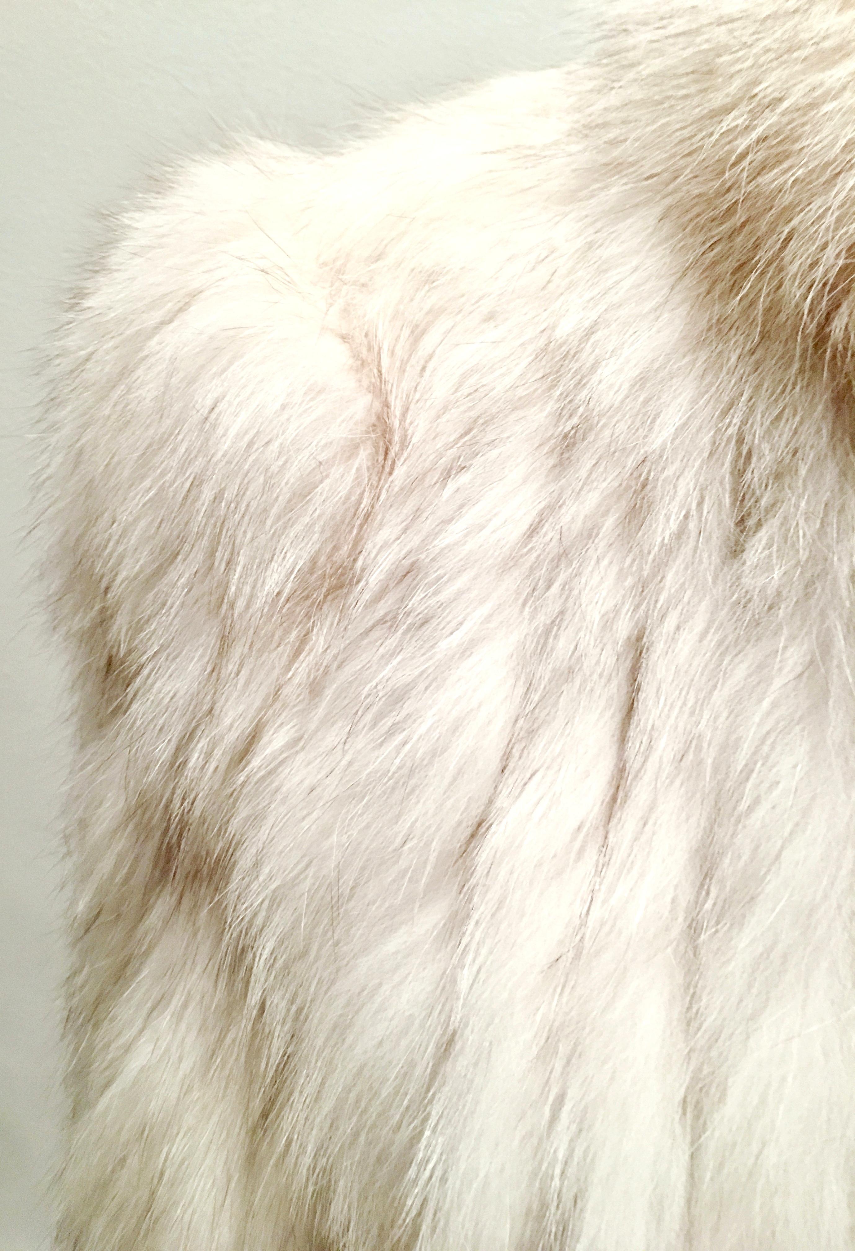 20th Century Silver Winter White Fox Fur Jacket 4