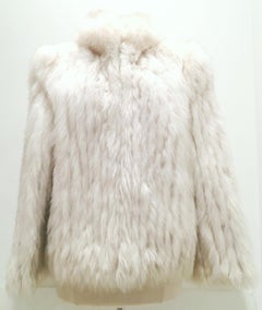 20th Century Silver Winter White Fox Fur Jacket