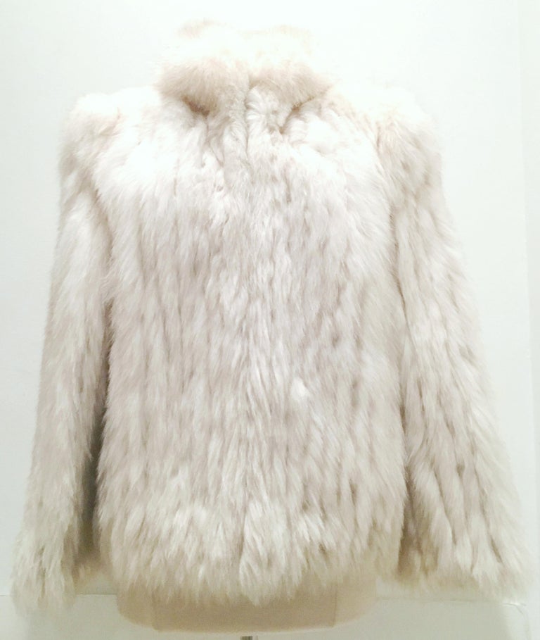 20th Century Silver Winter White Fox Fur Jacket at 1stDibs