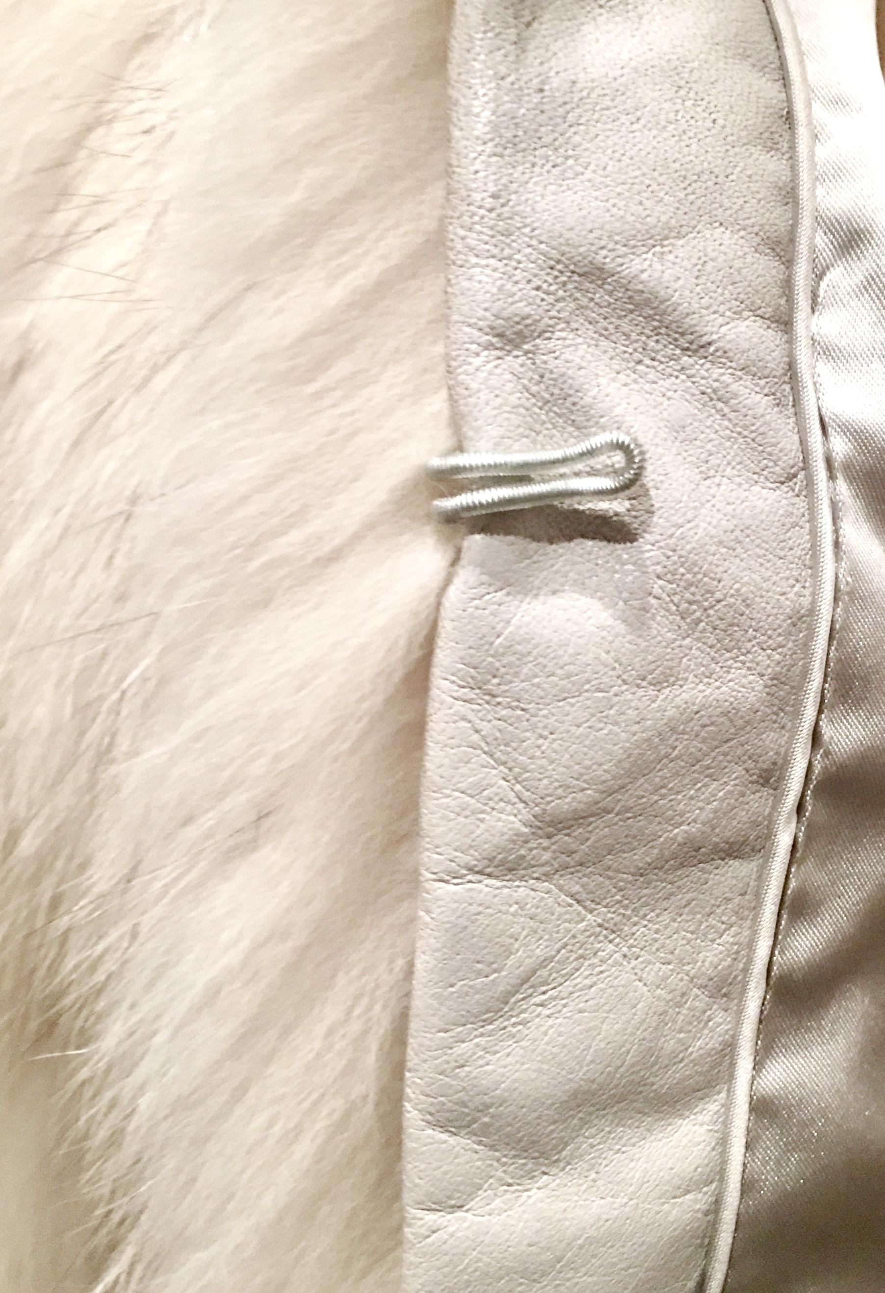 20th Century Silver Winter White Fox Fur Jacket 10