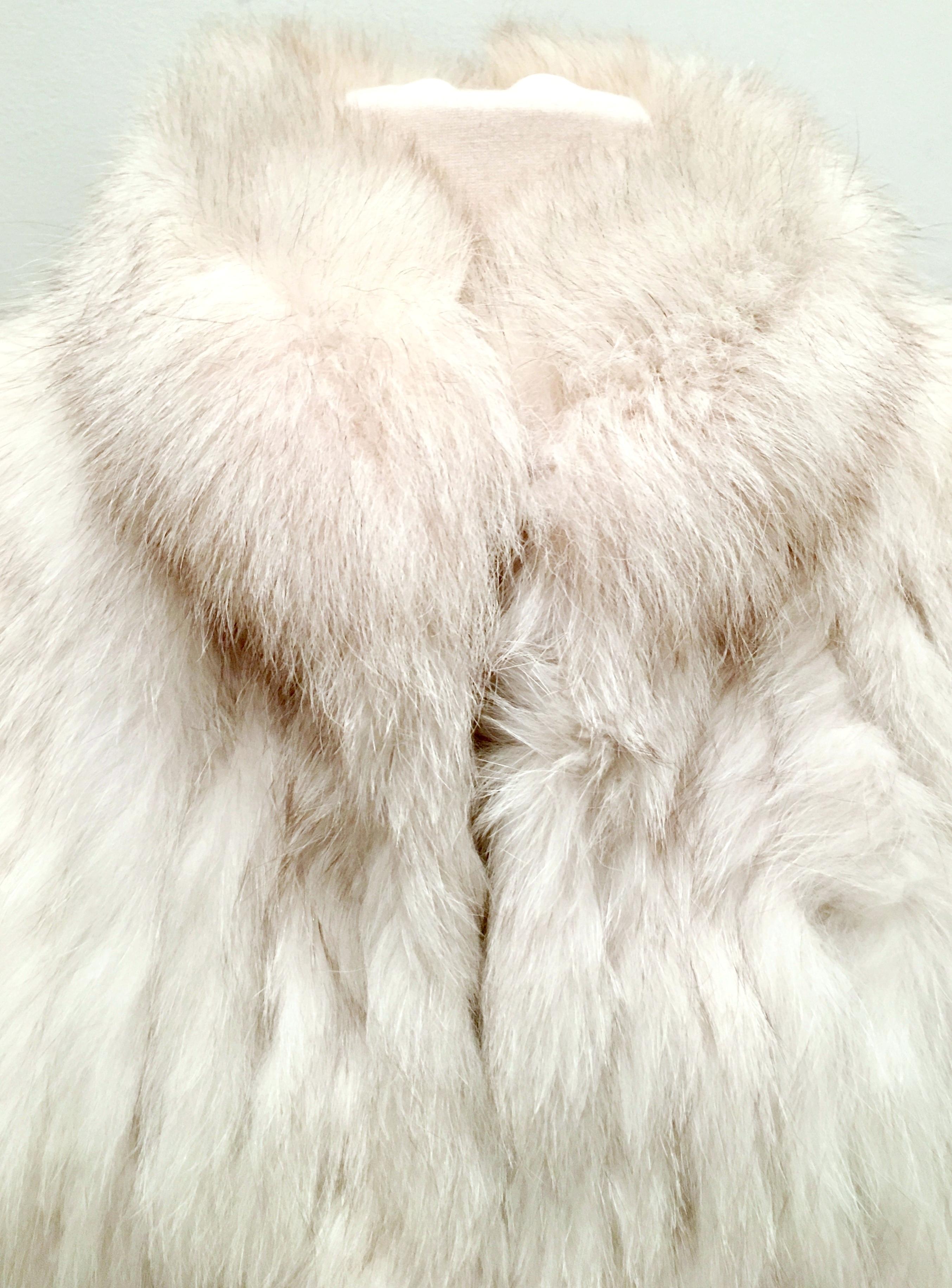 20th Century Silver Winter White Fox Fur Jacket 2