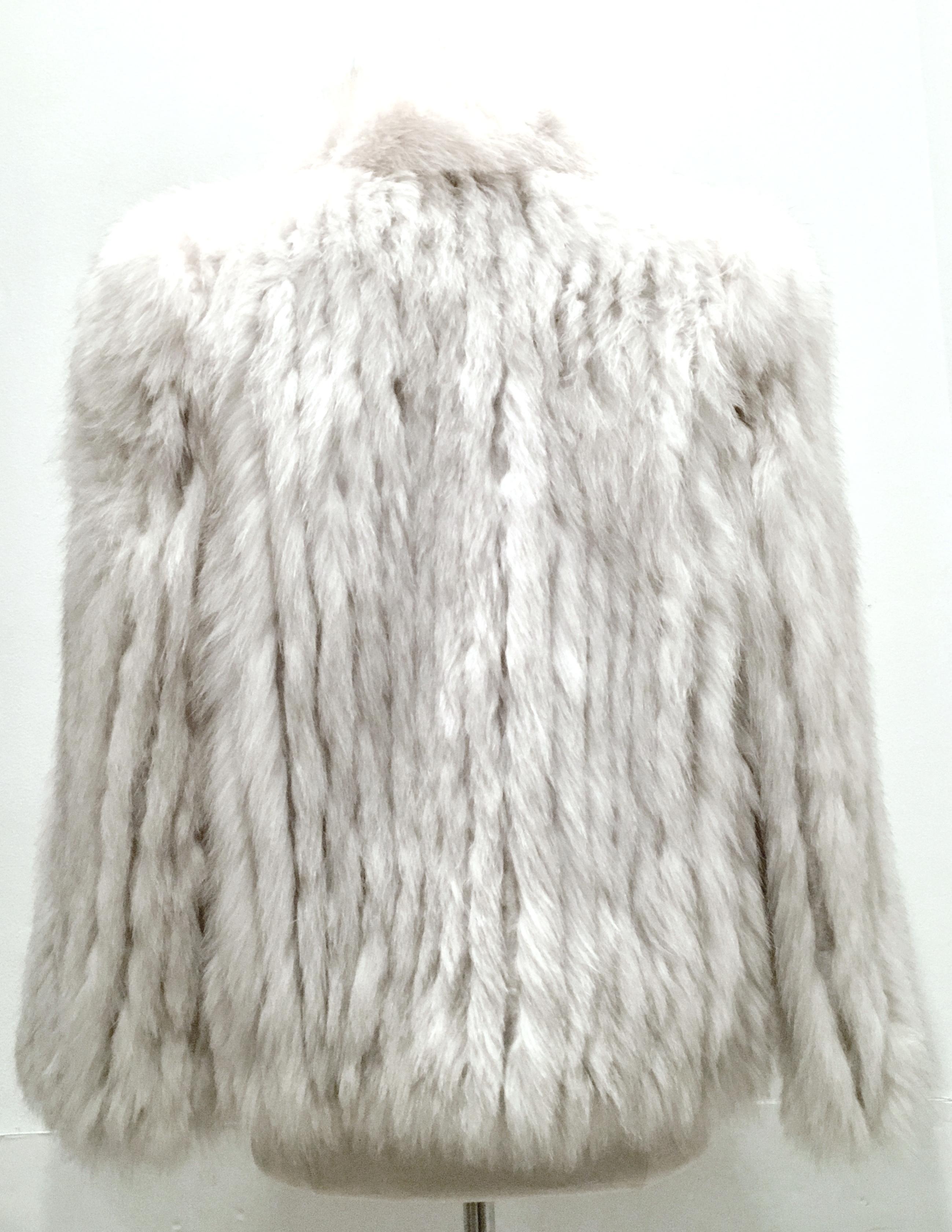 20th Century Silver Winter White Fox Fur Jacket 1