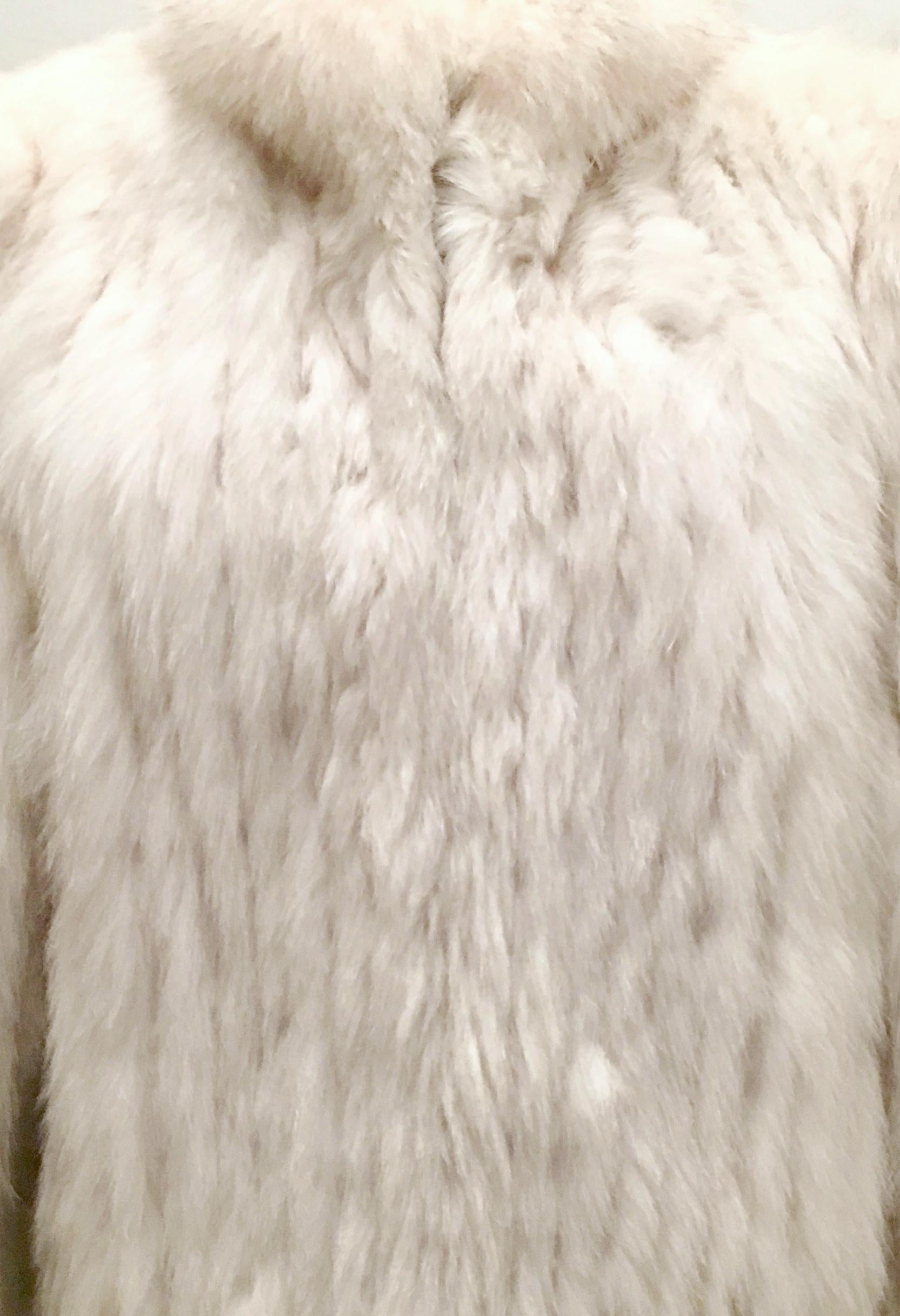 Women's or Men's 20th Century Silver Winter White Fox Fur Jacket