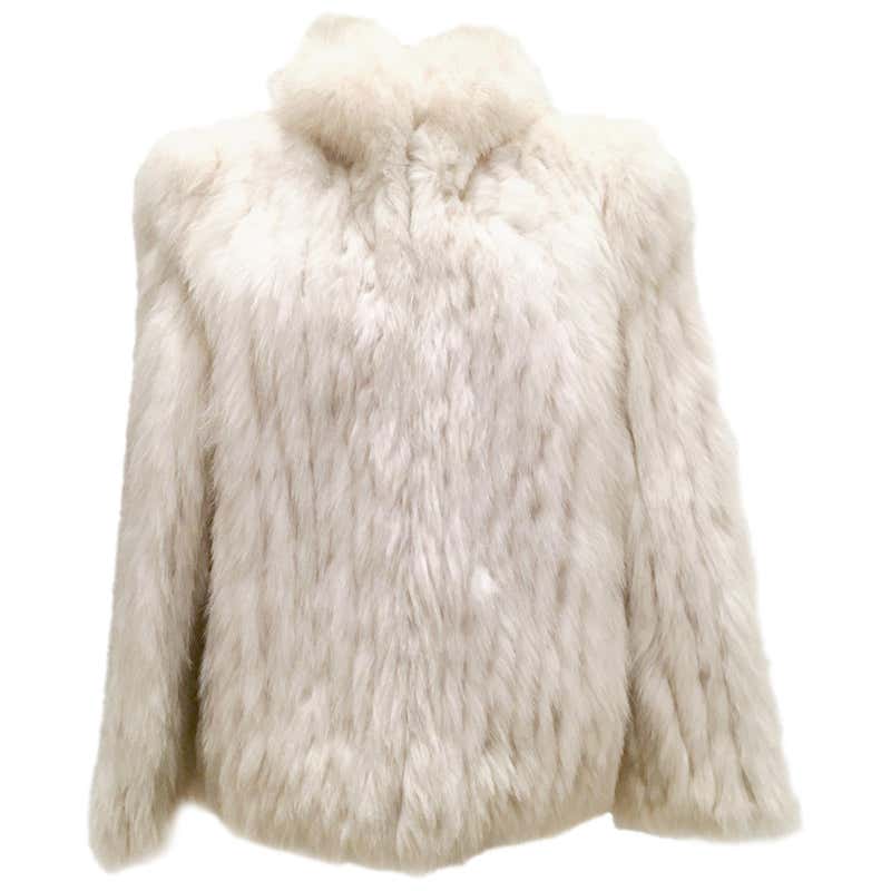 20th Century Silver Winter White Fox Fur Jacket at 1stDibs