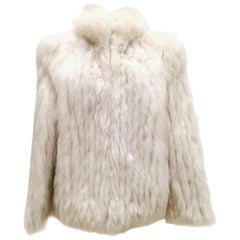 20th Century Silver Winter White Fox Fur Jacket