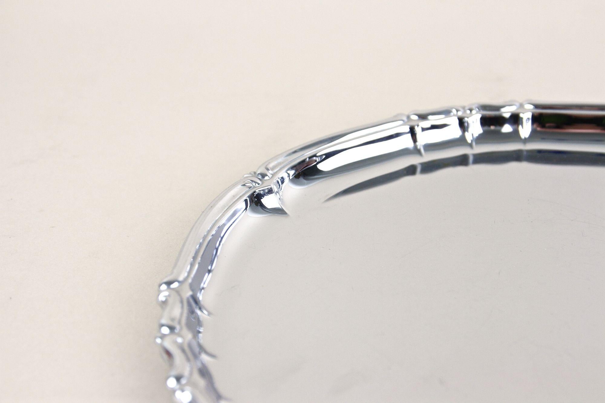 Plateau de service en argent du 20ème siècle, marqué « Musbach, Allemagne, vers 1960 en vente 3