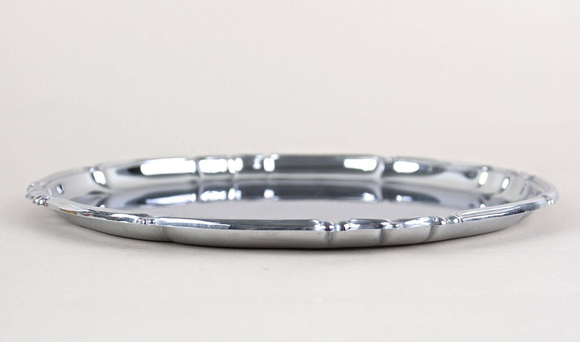 Plateau de service en argent du 20ème siècle, marqué « Musbach, Allemagne, vers 1960 en vente 6