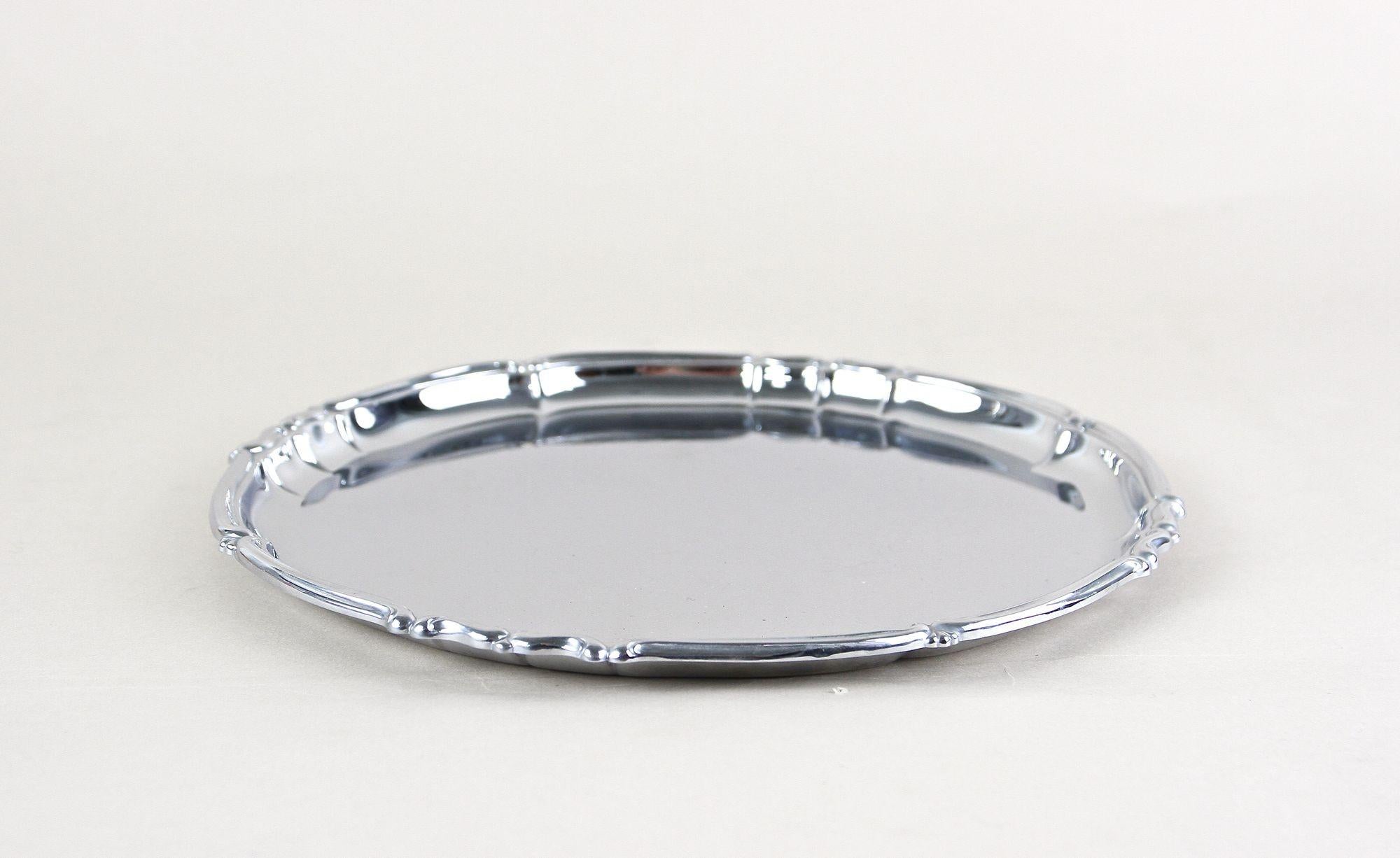 Plateau de service en argent du 20ème siècle, marqué « Musbach, Allemagne, vers 1960 Bon état - En vente à Lichtenberg, AT