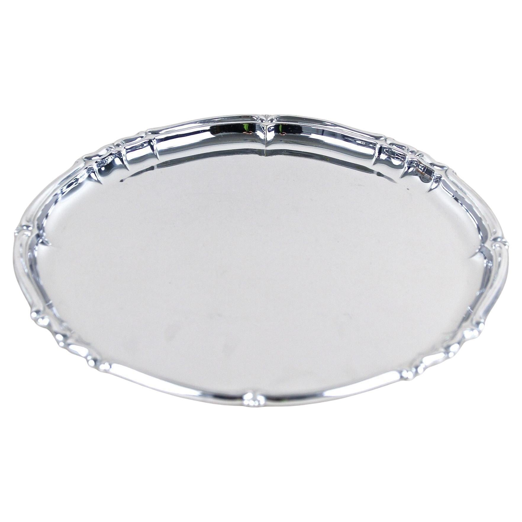 Plateau de service en argent du 20ème siècle, marqué « Musbach, Allemagne, vers 1960 en vente