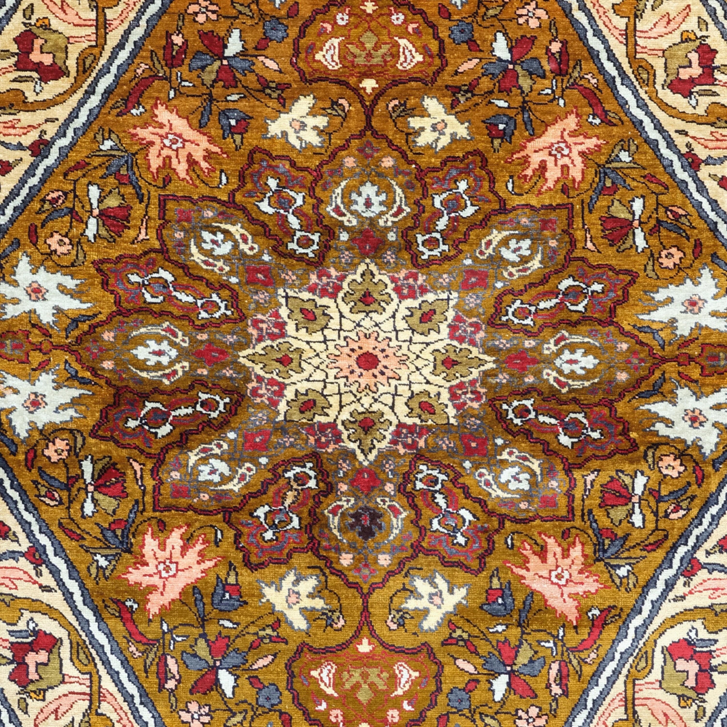 Alfombra de Seda Sivas Siglo XX, Alfombra Turca Vintage, Alfombra de Seda, Alfombra Turca Antigua Turco en venta