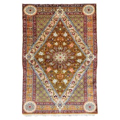 Sivas Hereke-Teppich aus Seide des 20. Jahrhunderts, türkischer Vintage-Teppich, Seidenteppich