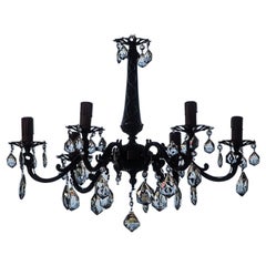 20th Century Six-Arm Chandelier with Crystals