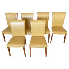 20th Century Six Italian Dining Chairs Vittoria Yellow Leather by Poltrona Frau