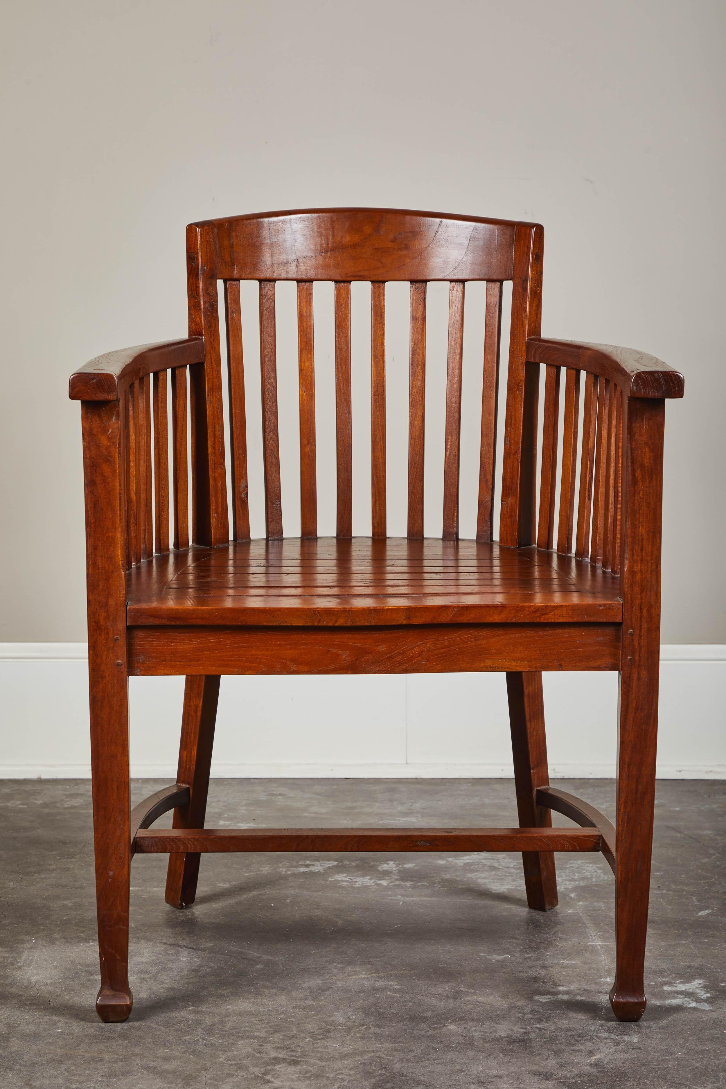 20th Century Slatted Round Back Indonesian Armchair 2