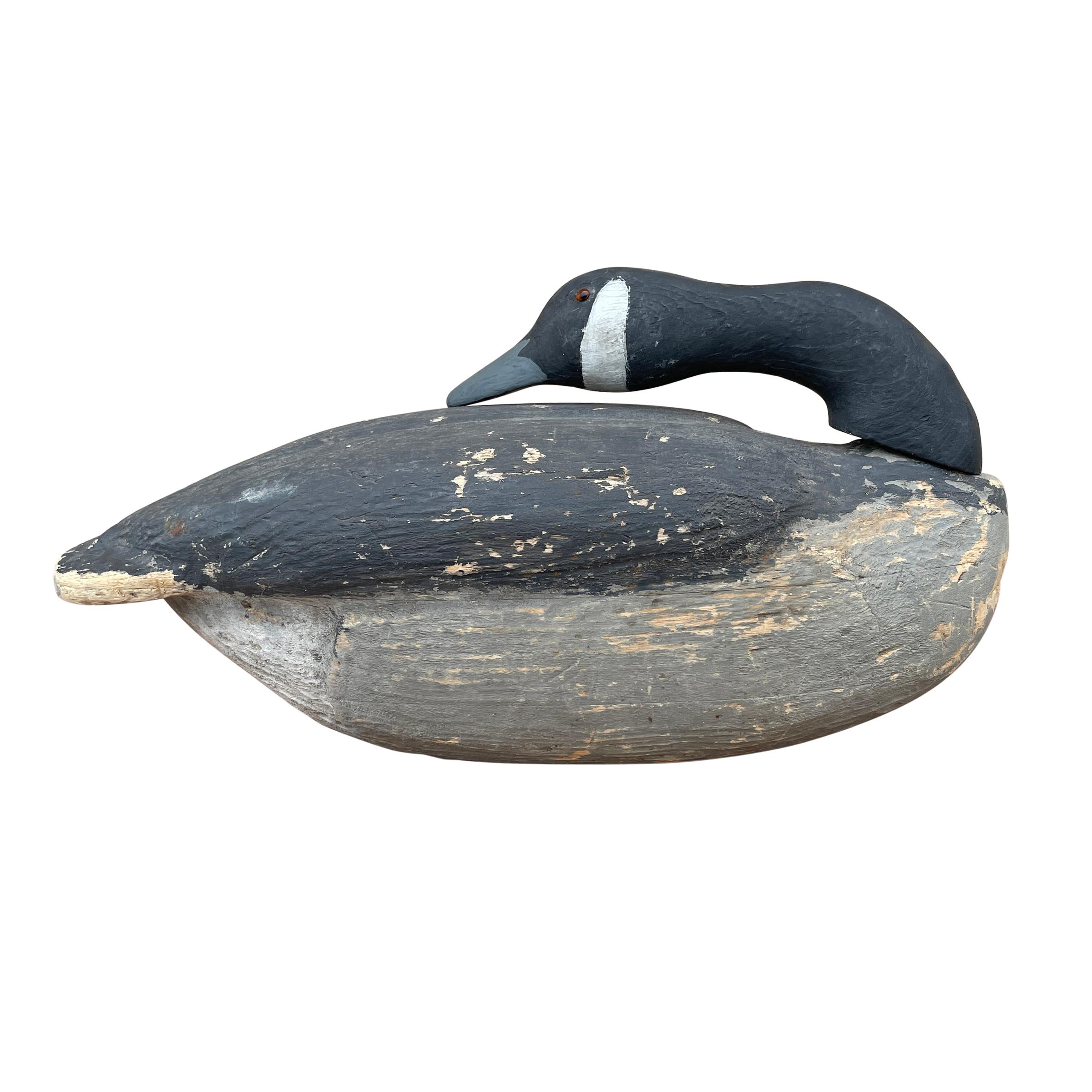 Country 20th Century Sleeping Canada Goose Decoy For Sale