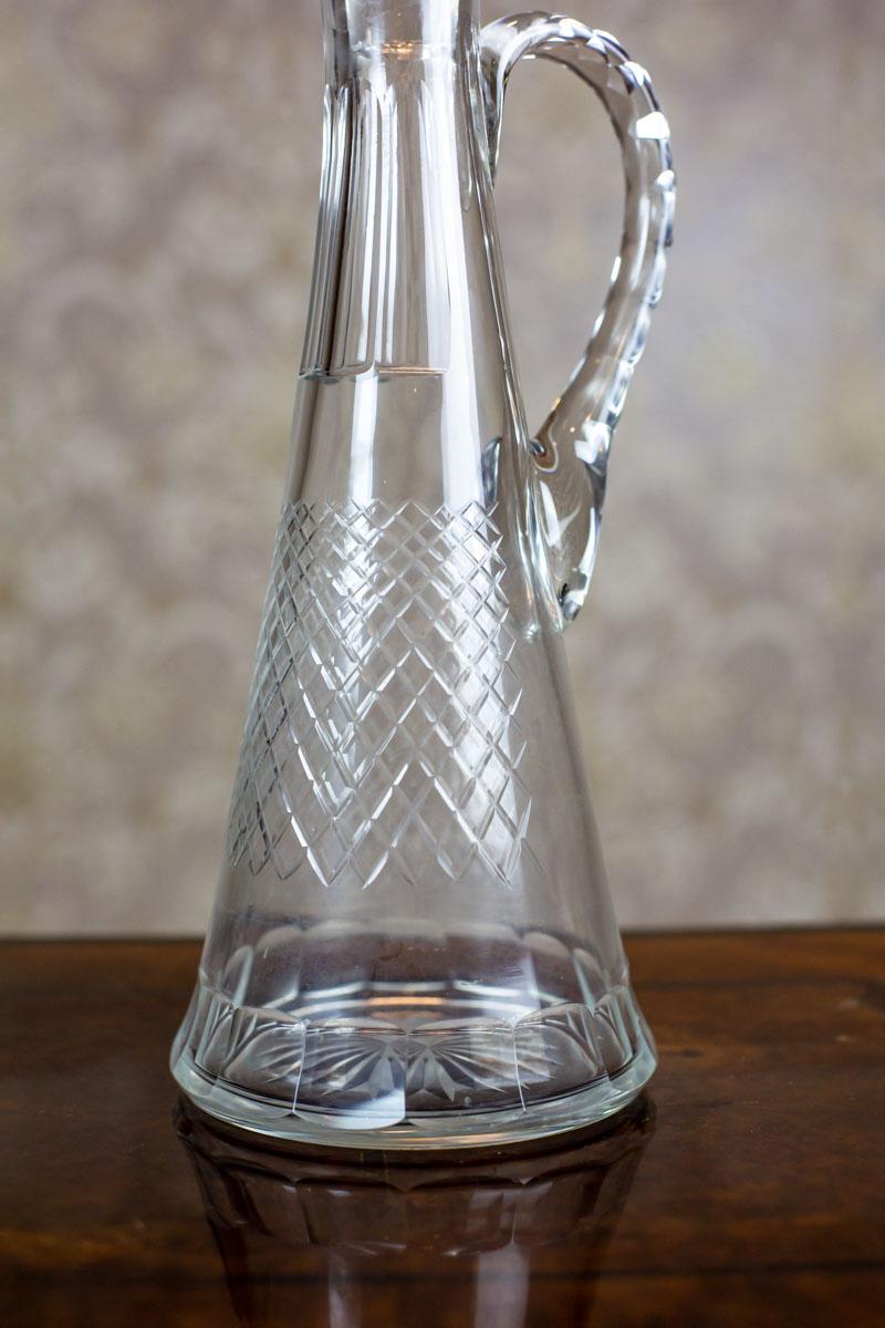 20th Century Slender Crystal Decanter In Good Condition In Opole, PL
