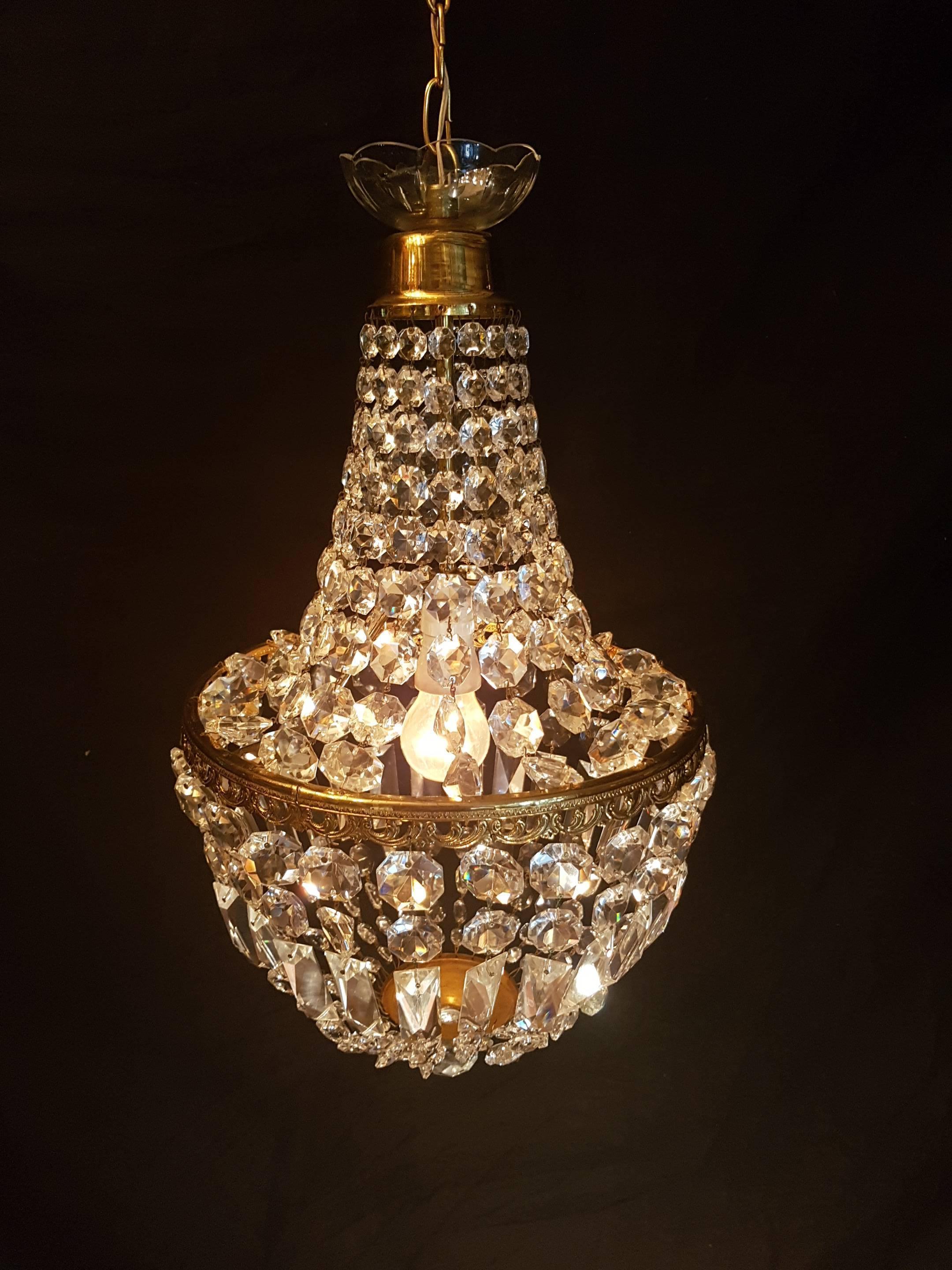 French 20th Century Small Crystal Sac a Perle For Sale
