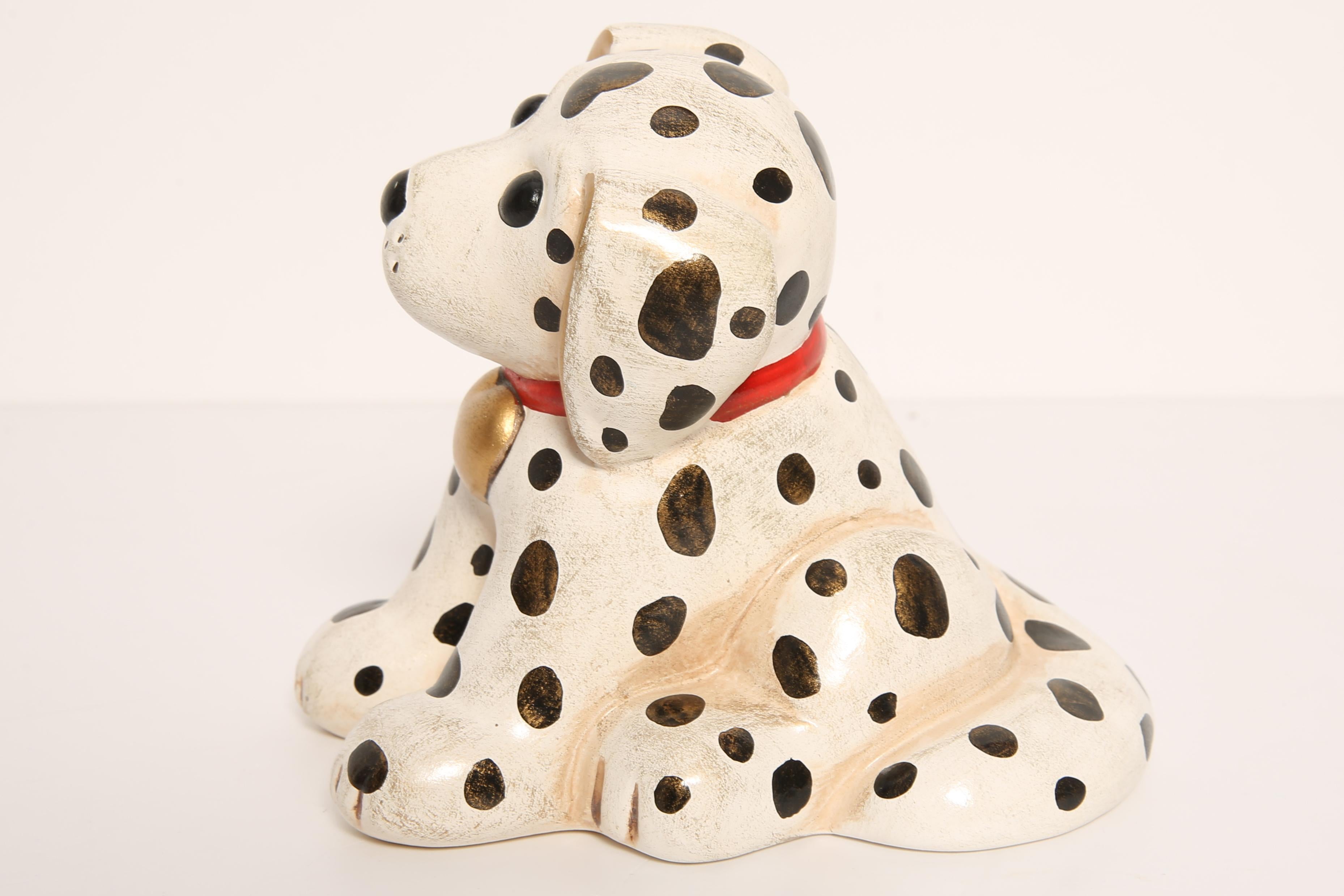 Hand-Painted 20th Century Small Dalmatian Dog Sculpture, Italy, 1960s For Sale