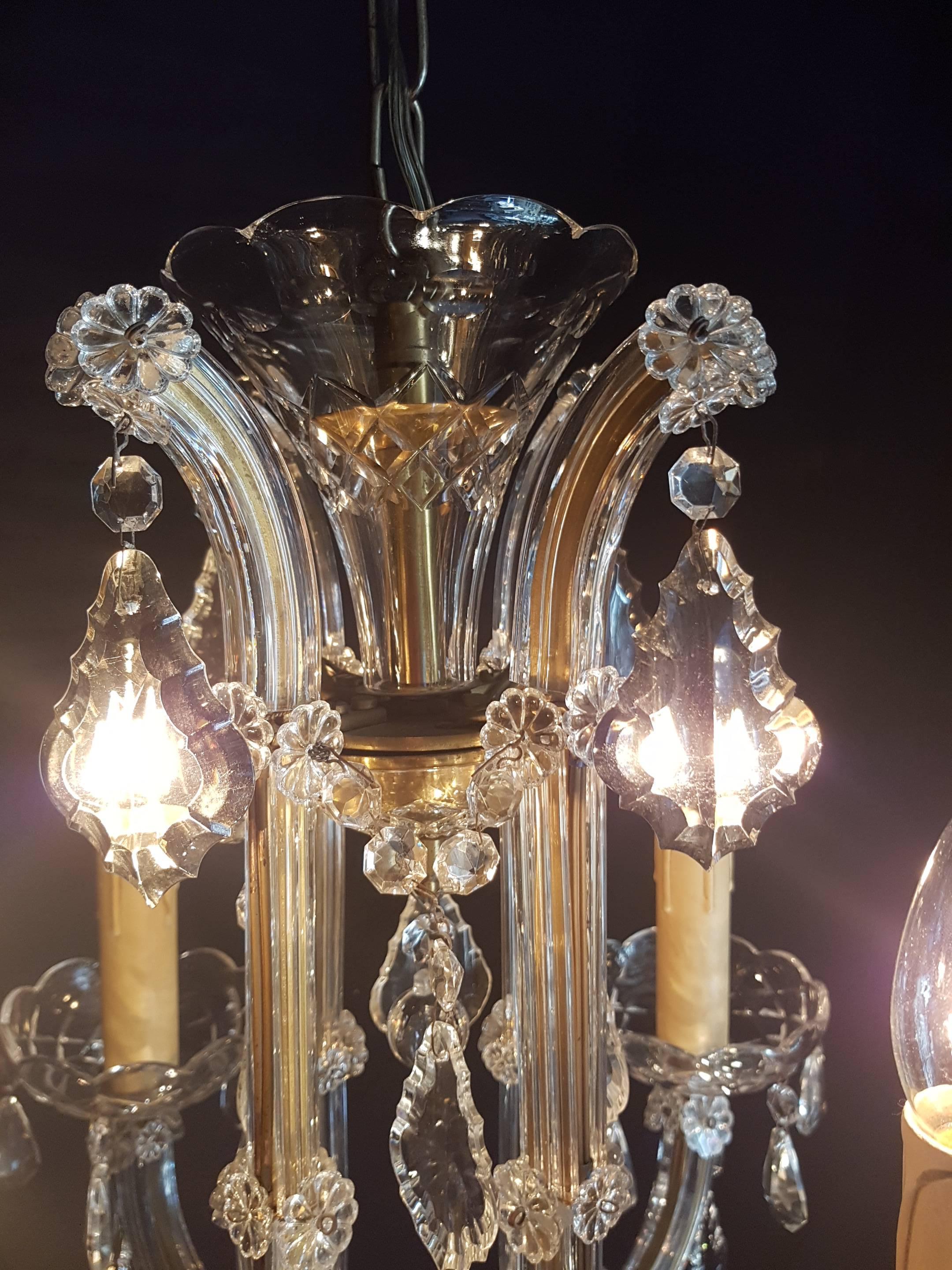 20th Century Small Four-Light Maria Theresia Chandelier For Sale 5