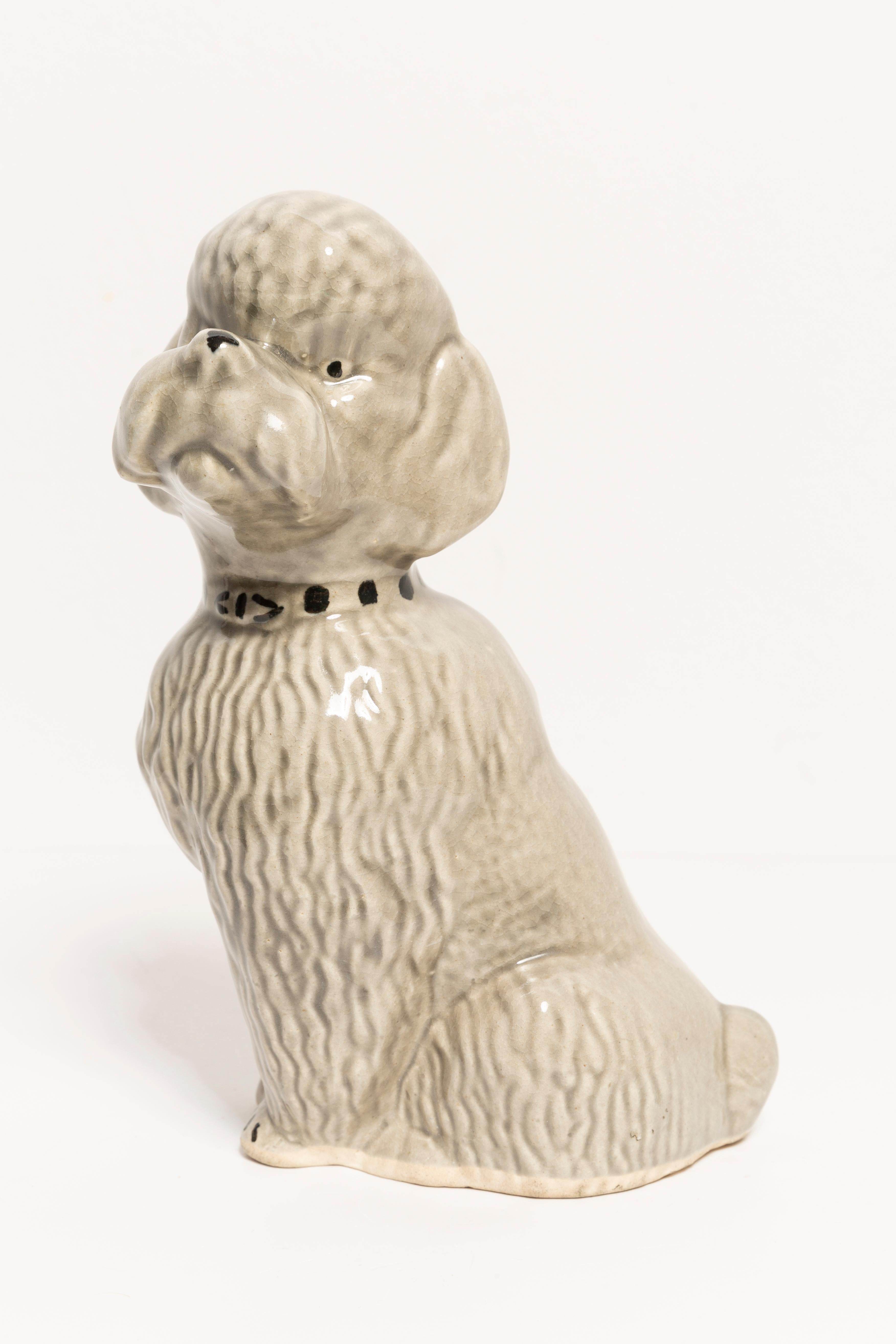 20th Century Small Gray Poodle Dog Sculpture, Italy, 1960s For Sale 2