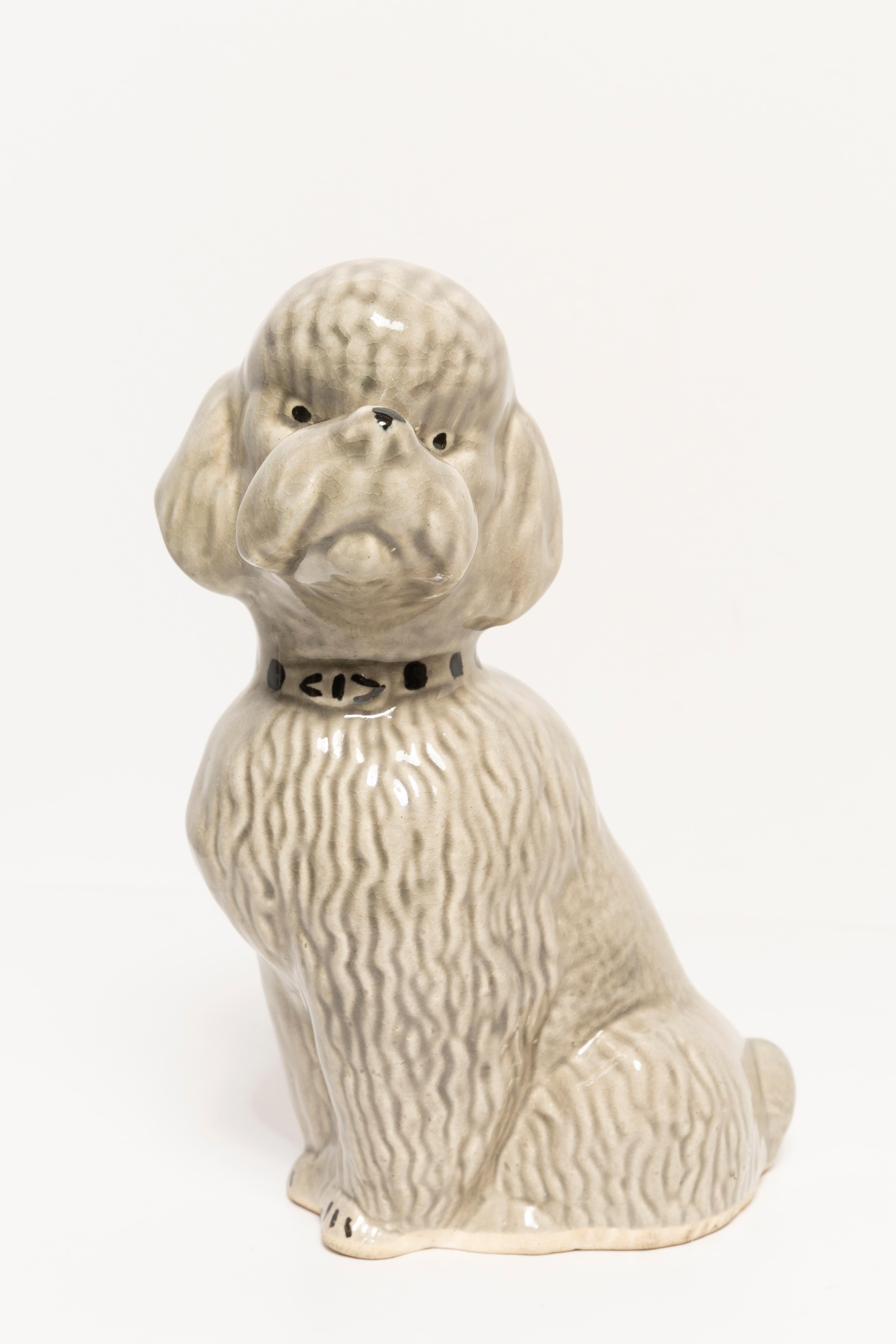 20th Century Small Gray Poodle Dog Sculpture, Italy, 1960s For Sale 3
